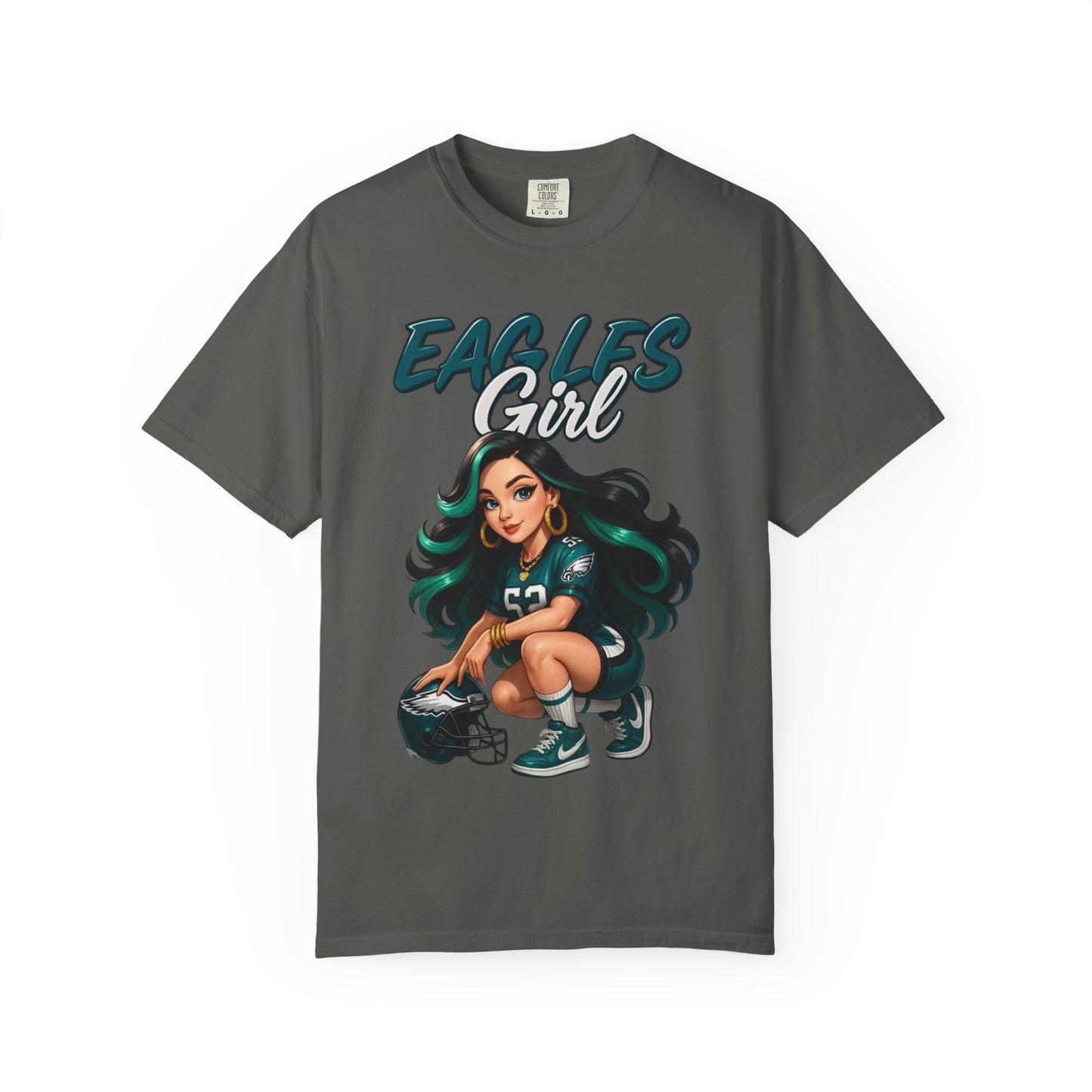 Eagles Girl T-shirt | Football Fan Illustration, Team Spirit Tee