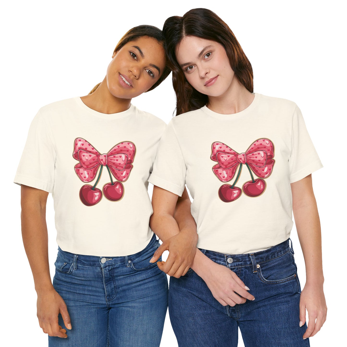 Cherry Bow Tee — Cute Pink Cherry Graphic T-Shirt