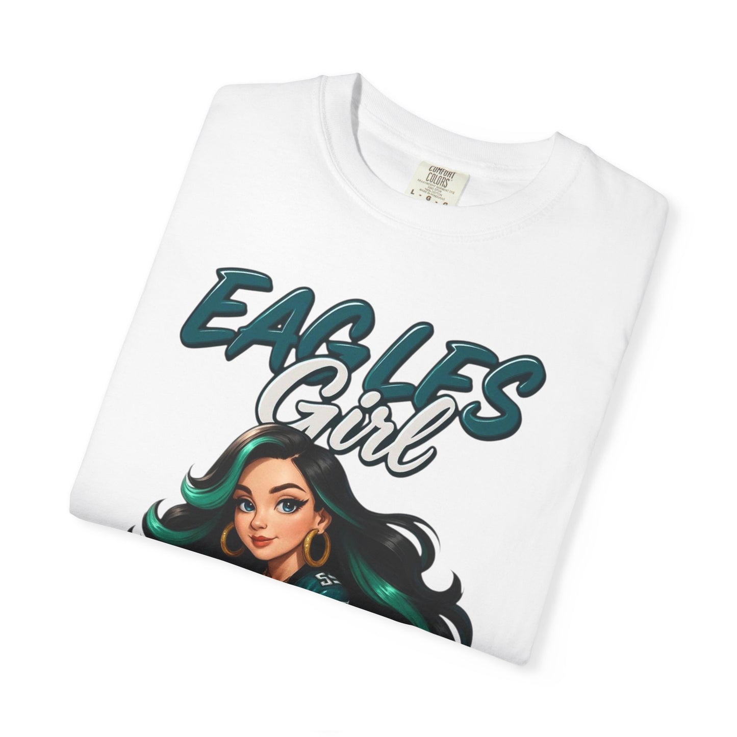 Eagles Girl T-shirt | Football Fan Illustration, Team Spirit Tee