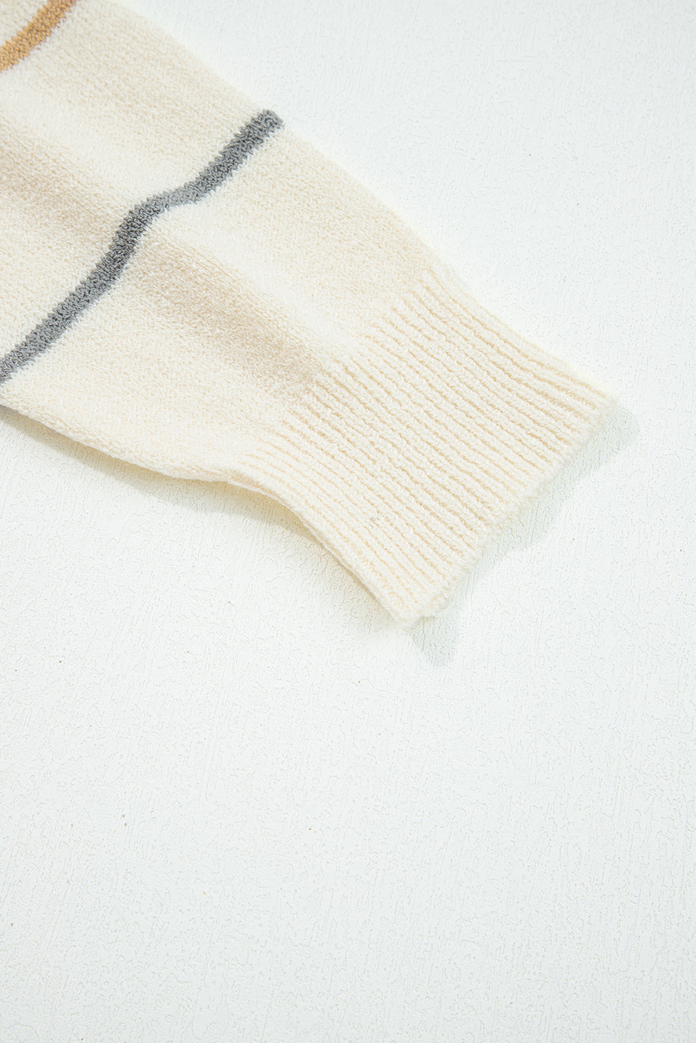 Multicolour Striped Buttoned Front V Neck Drop Shoulder Cardigan