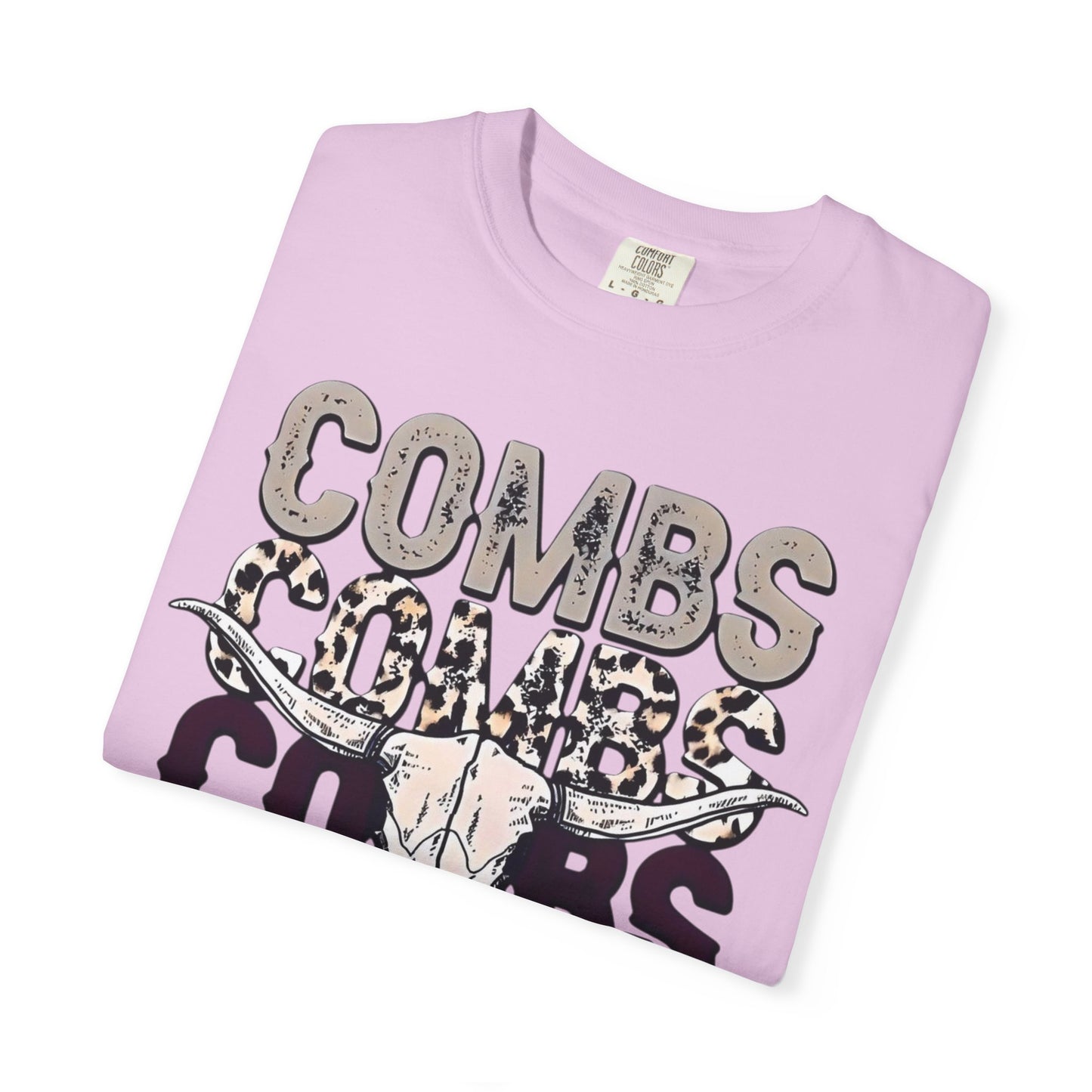 Combs Skull Repeat design T-shirt | Longhorn skull typography tee