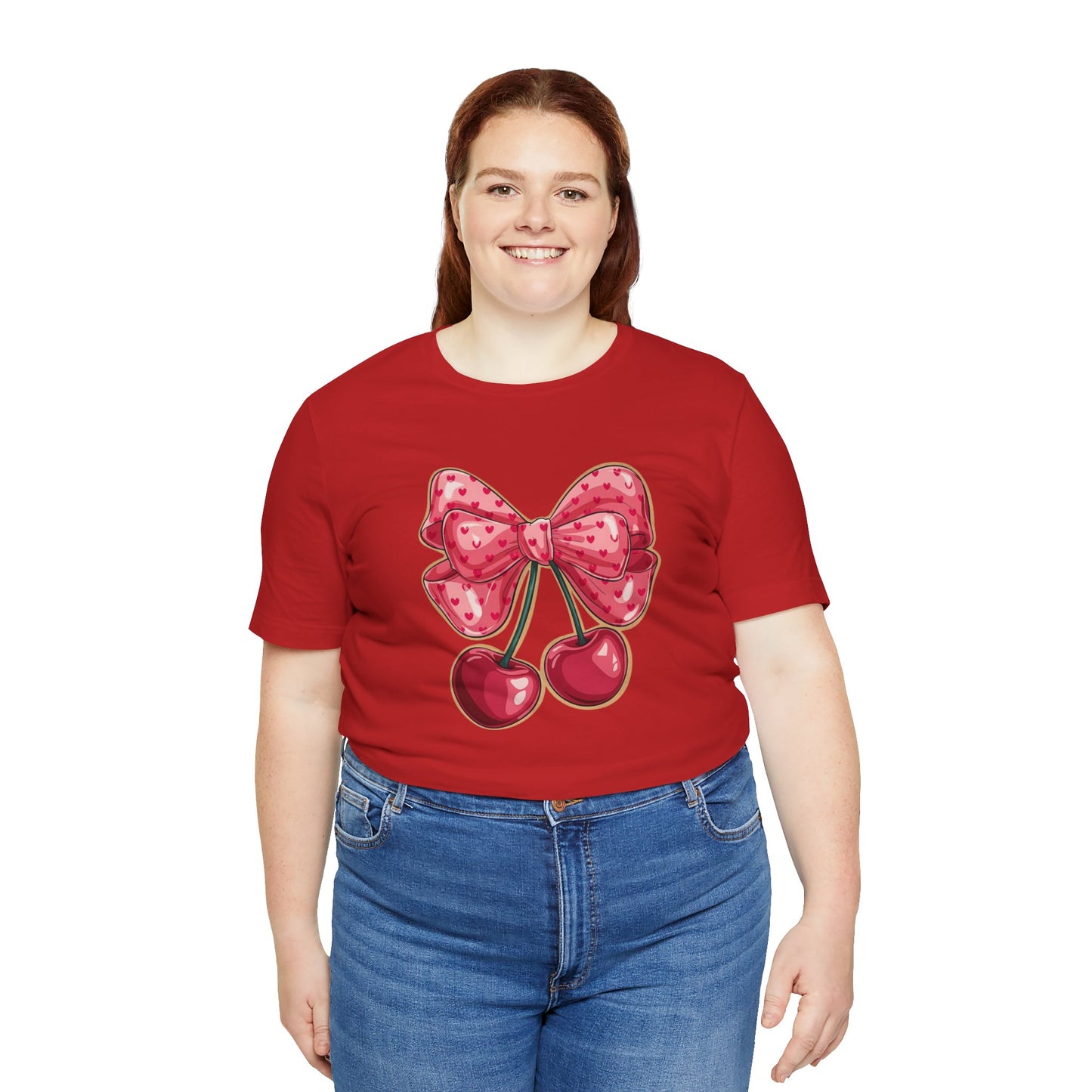 Cherry Bow Tee — Cute Pink Cherry Graphic T-Shirt