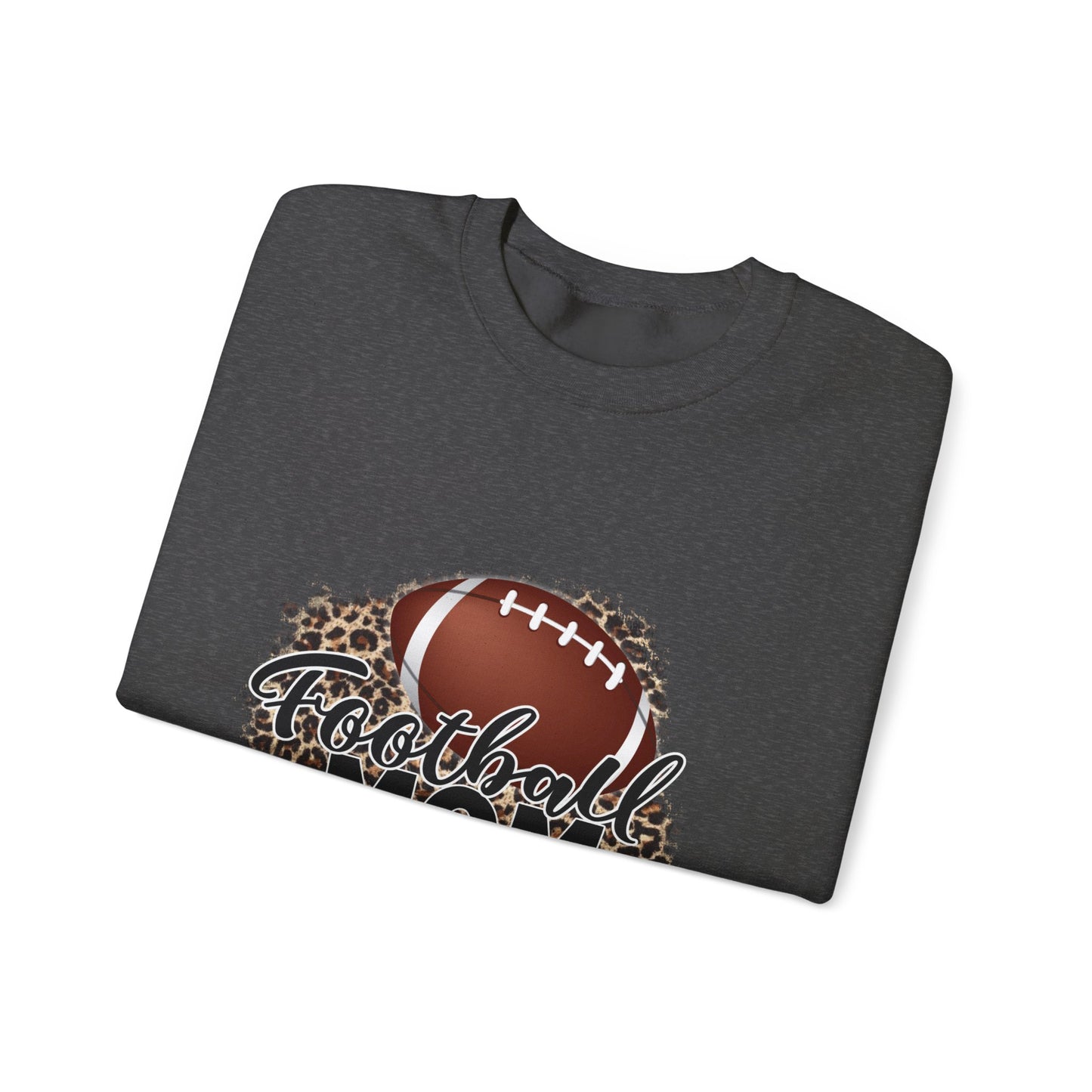 Football Mom Leopard Print Crewneck Sweatshirt