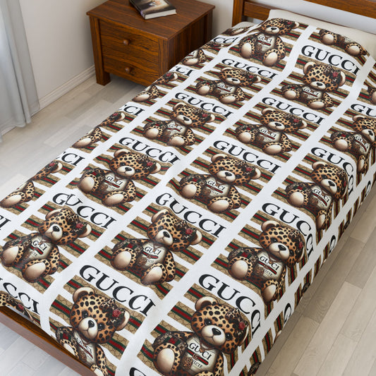 Bold Repeat Graphic Plush Velveteen Blanket | Cozy Statement Throw