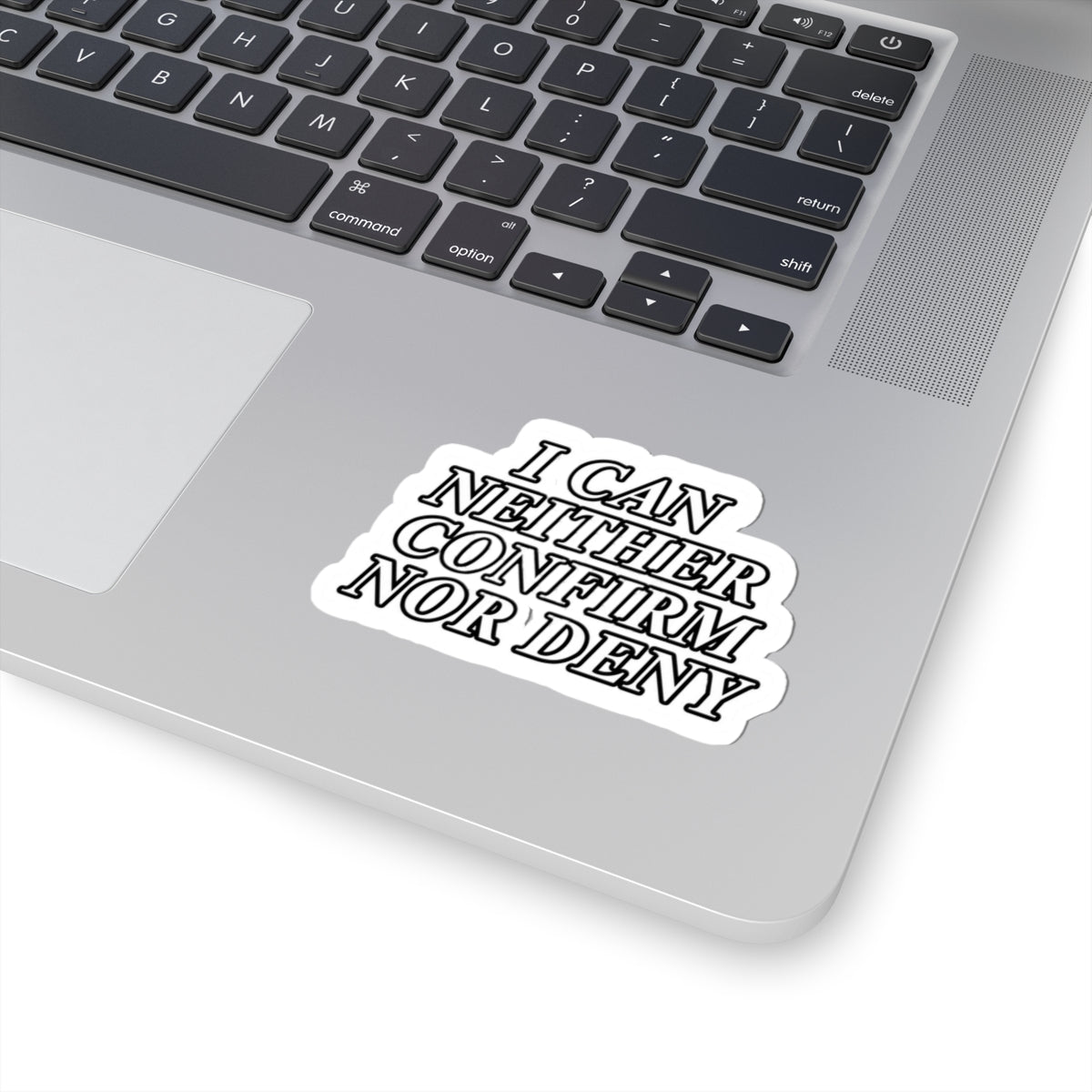 I Can Neither Confirm Nor Deny sticker | Kiss-Cut Phrase Sticker