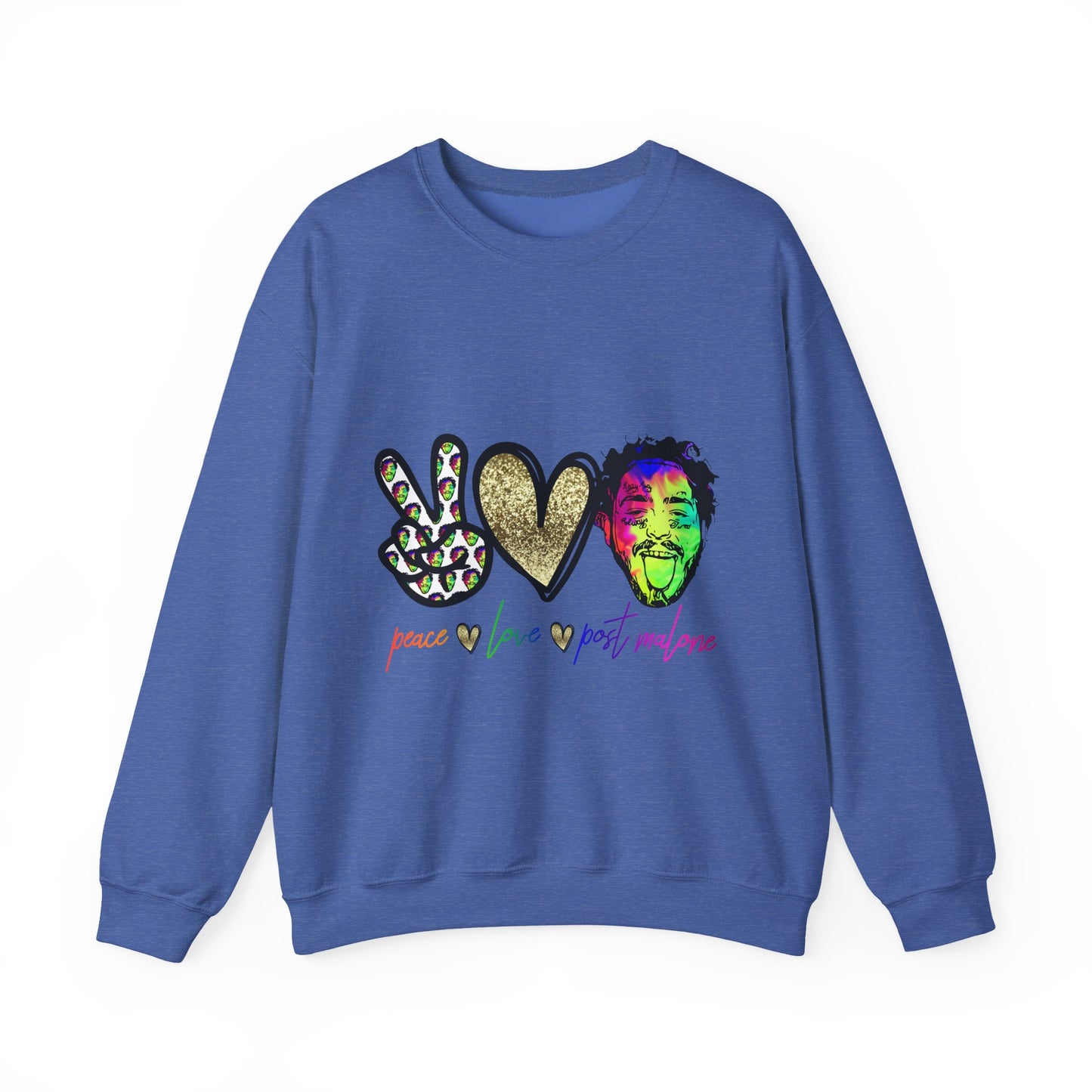 Leopard Peace Sign with Gold Heart crewneck sweatshirt | peace  love