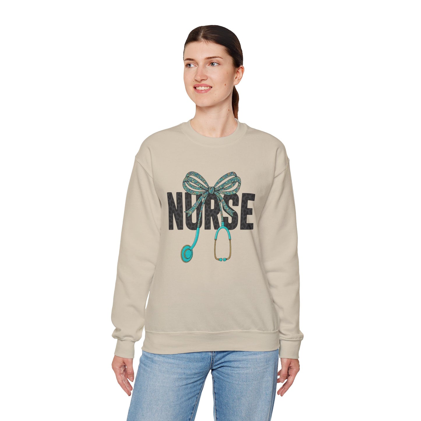 Nurse Stethoscope Bow Crewneck Sweatshirt – Cute Nurse Gift