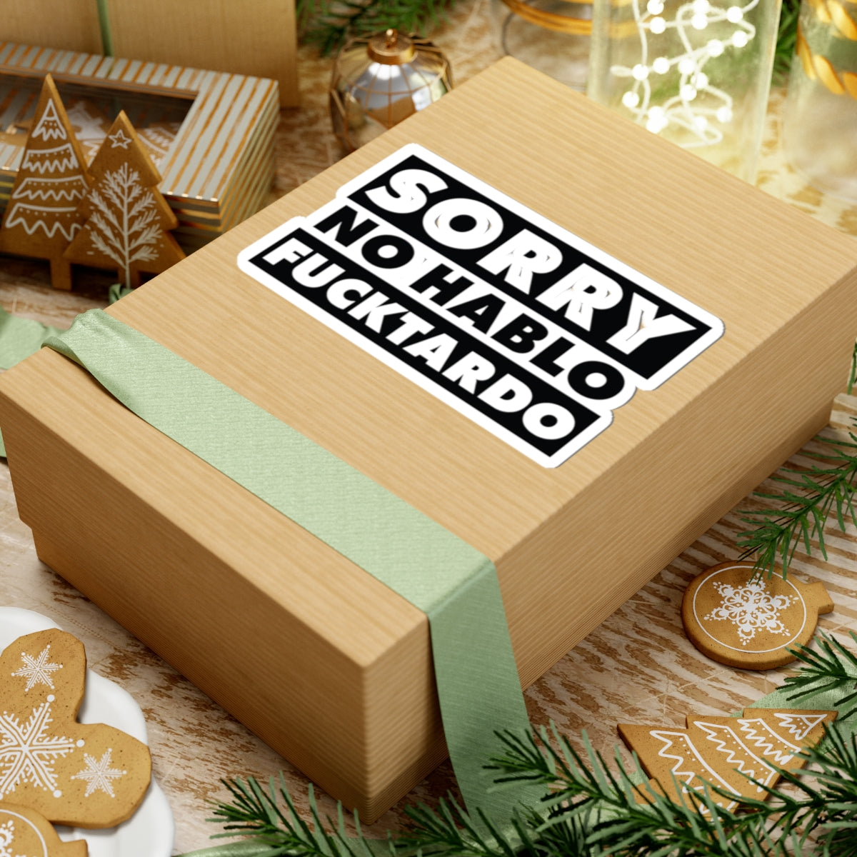 Sorry No Hablo F***tardo Sticker | Bold Black Text Kiss-Cut