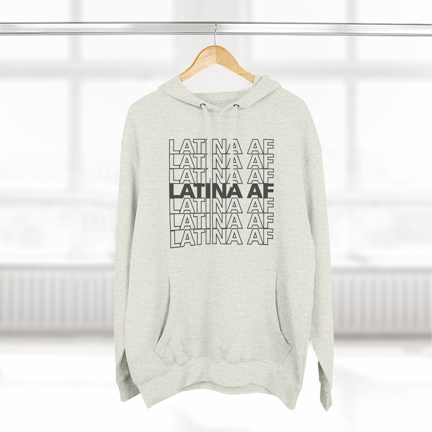 LATINA AF Typography Hoodie | Embroidered Chest Option