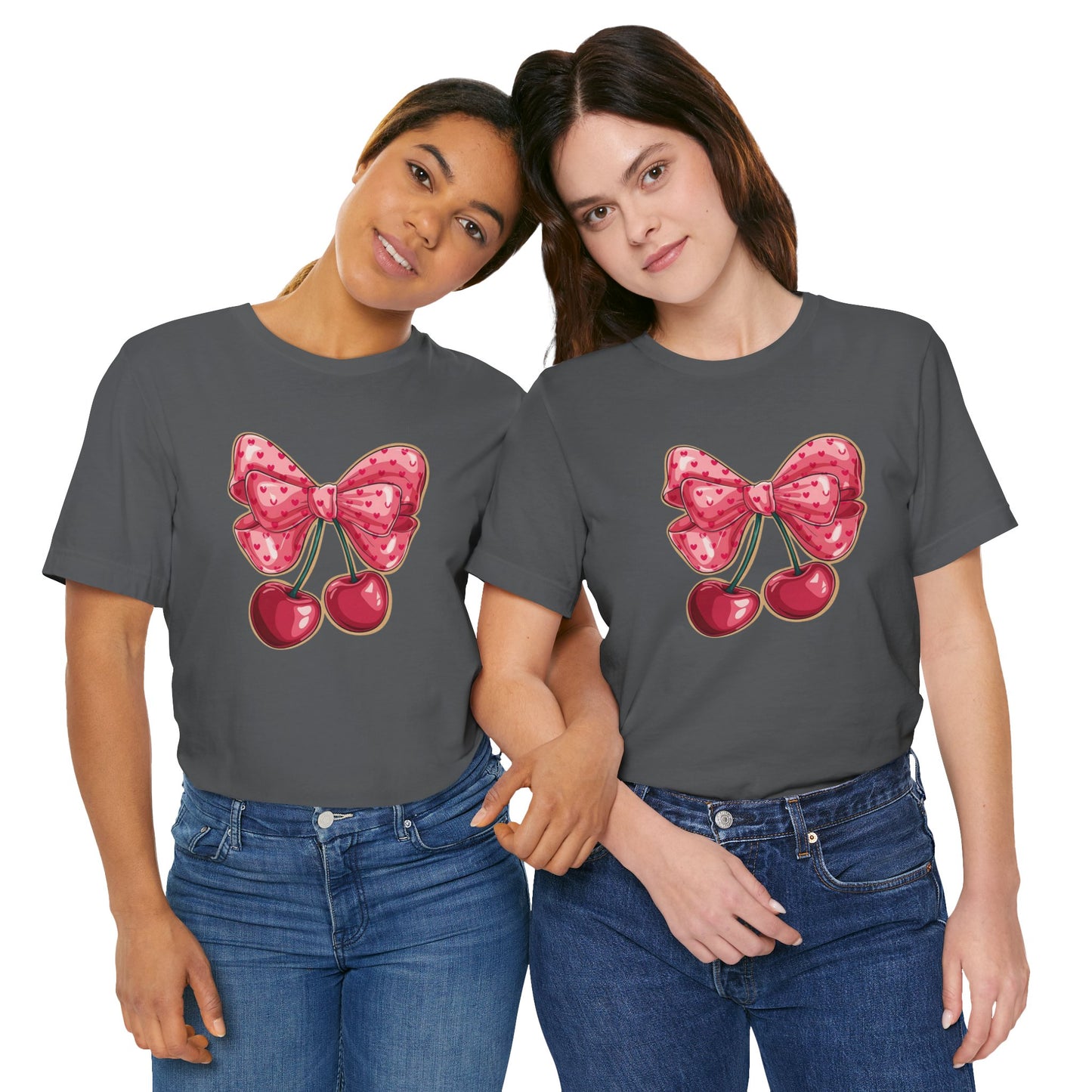 Cherry Bow Tee — Cute Pink Cherry Graphic T-Shirt