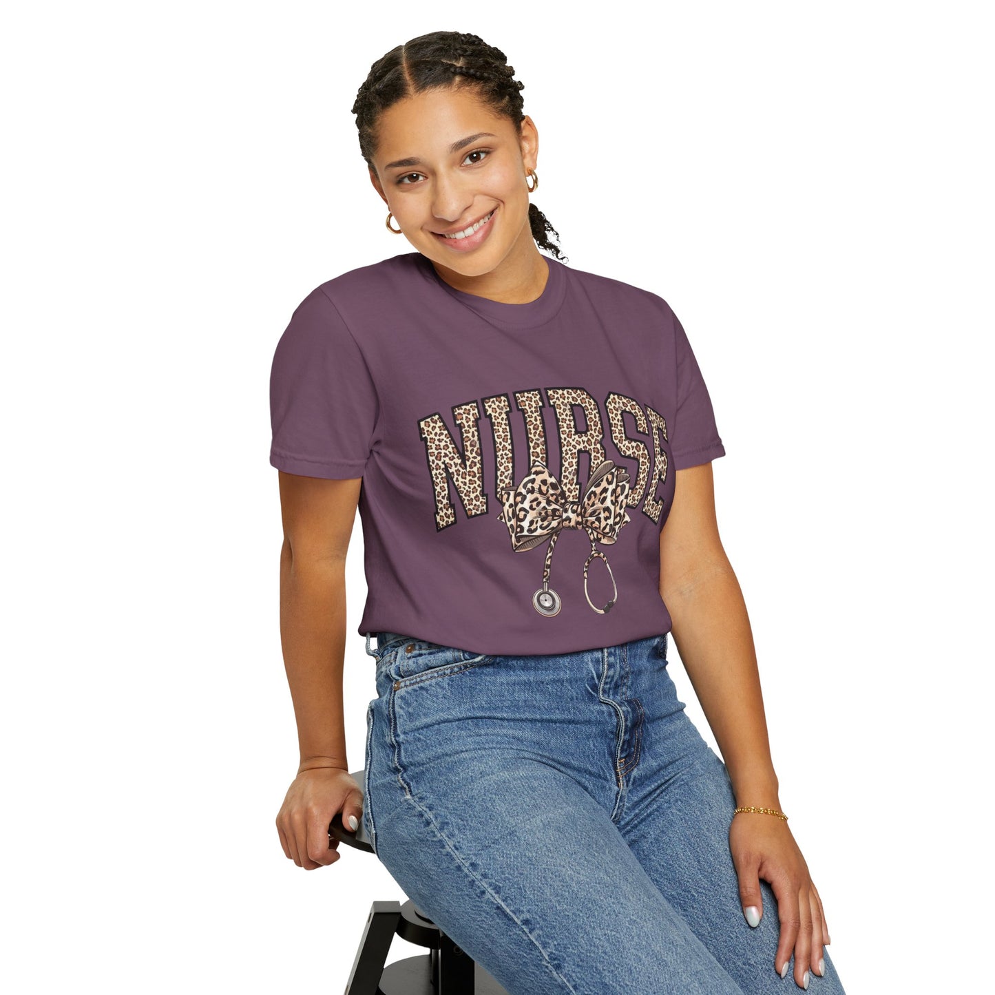 Nurse Leopard Stethoscope T-Shirt