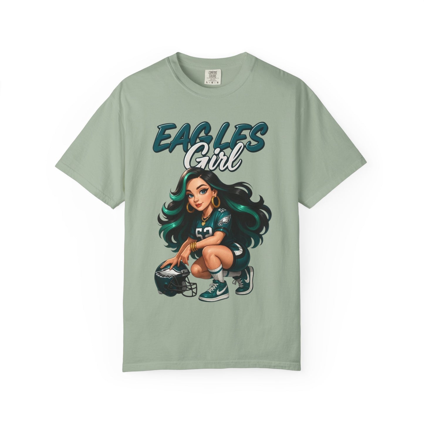 Eagles Girl T-shirt | Football Fan Illustration, Team Spirit Tee