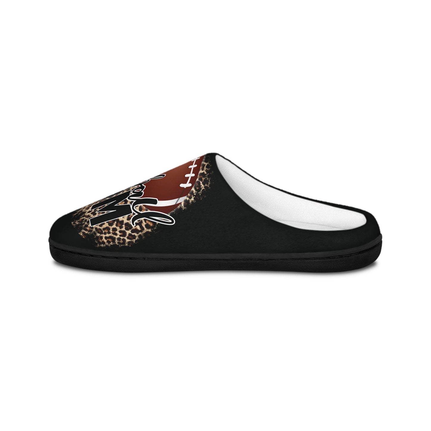 Women's Football Mom Leopard Print Indoor Slippers