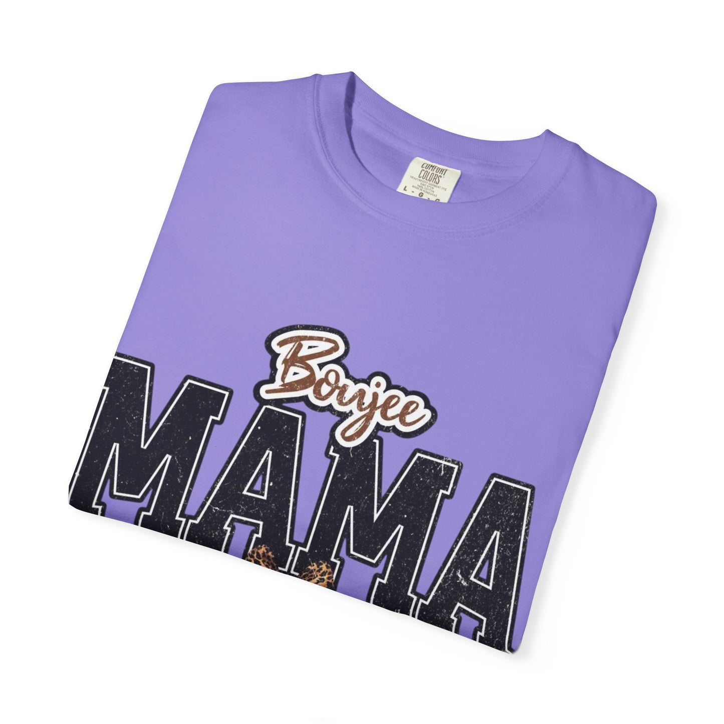 Boujee MAMA varsity letters with leopard bow T-Shirt | Mama shirt