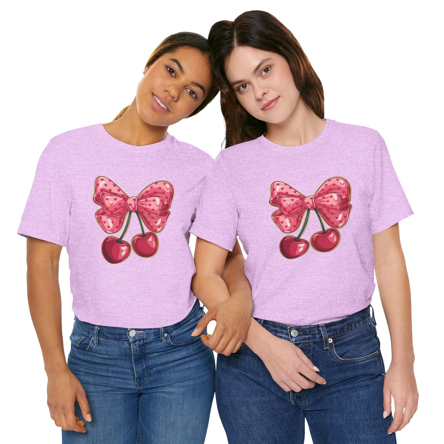 Cherry Bow Tee — Cute Pink Cherry Graphic T-Shirt