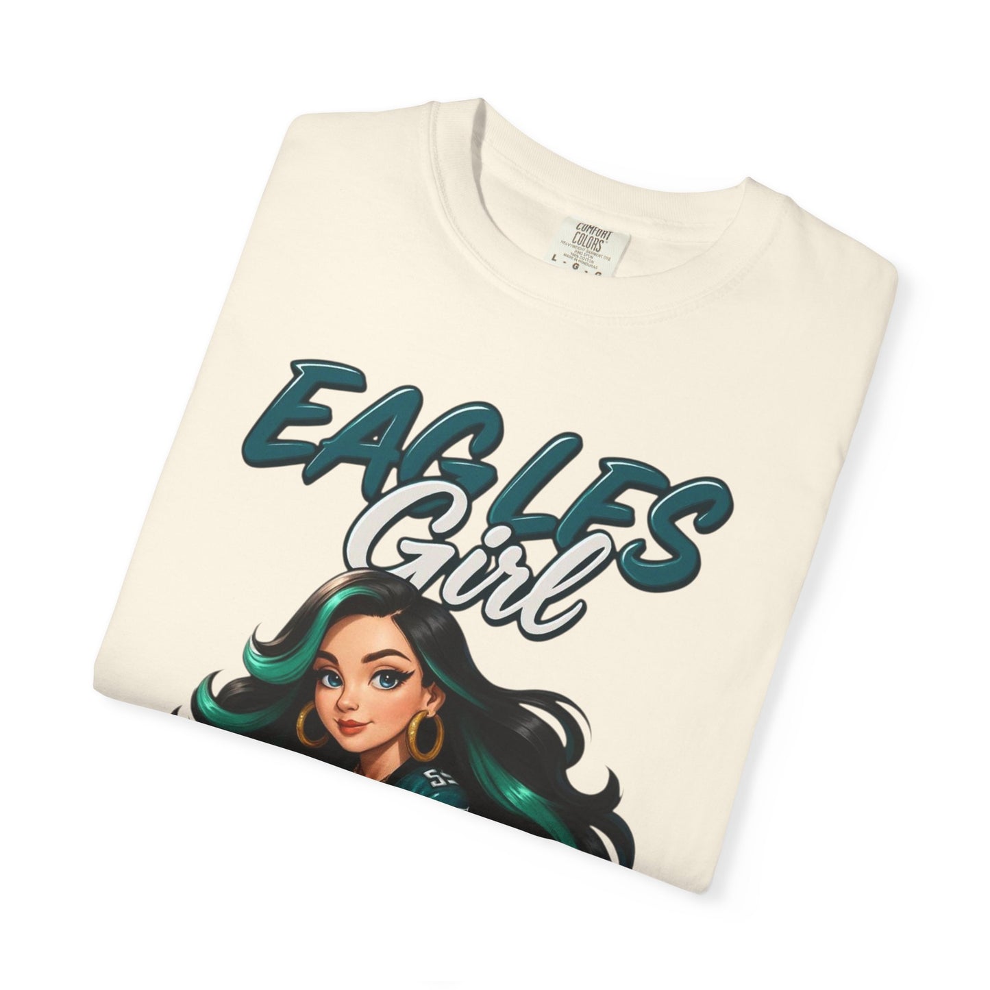Eagles Girl T-shirt | Football Fan Illustration, Team Spirit Tee