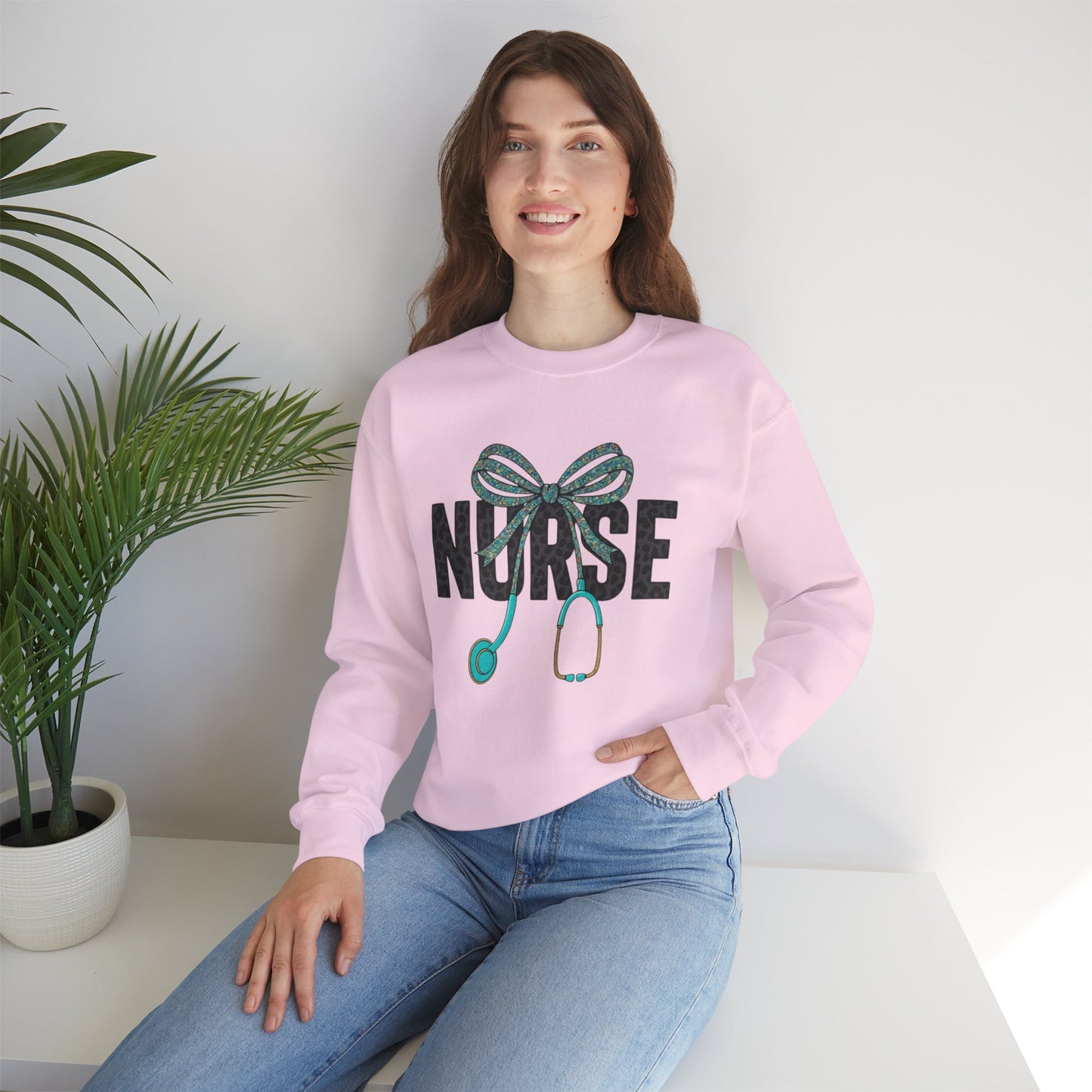Nurse Stethoscope Bow Crewneck Sweatshirt – Cute Nurse Gift