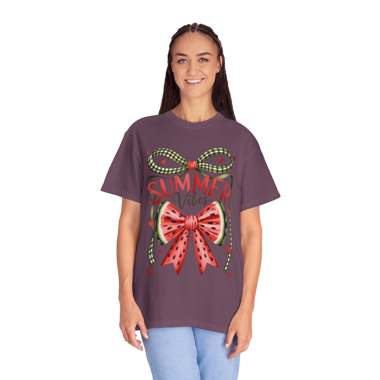 Summer Vibes T-Shirt — Watermelon Bow Graphic Tee