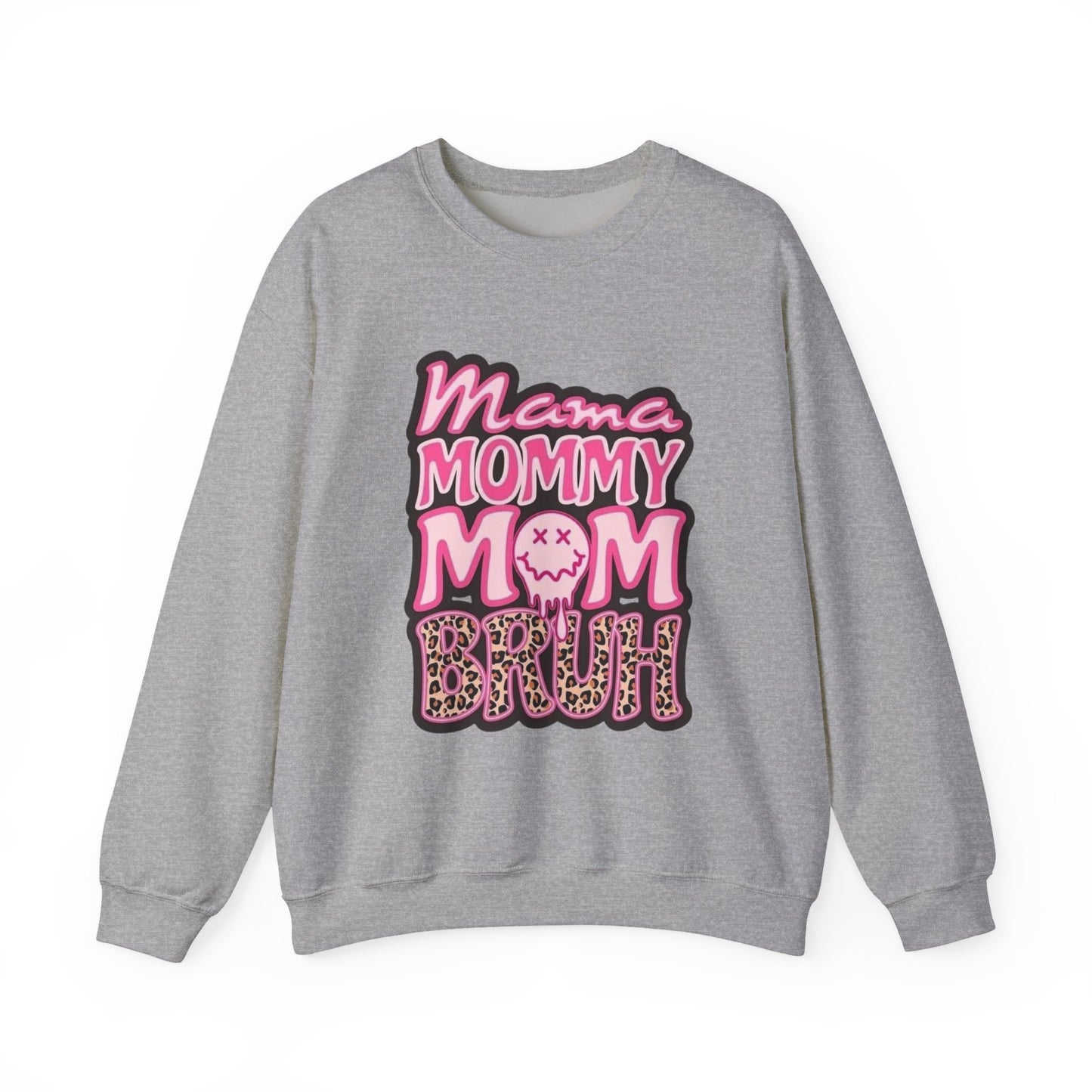 Mama Mommy Mom Bruh sweatshirt | Pink leopard text crewneck