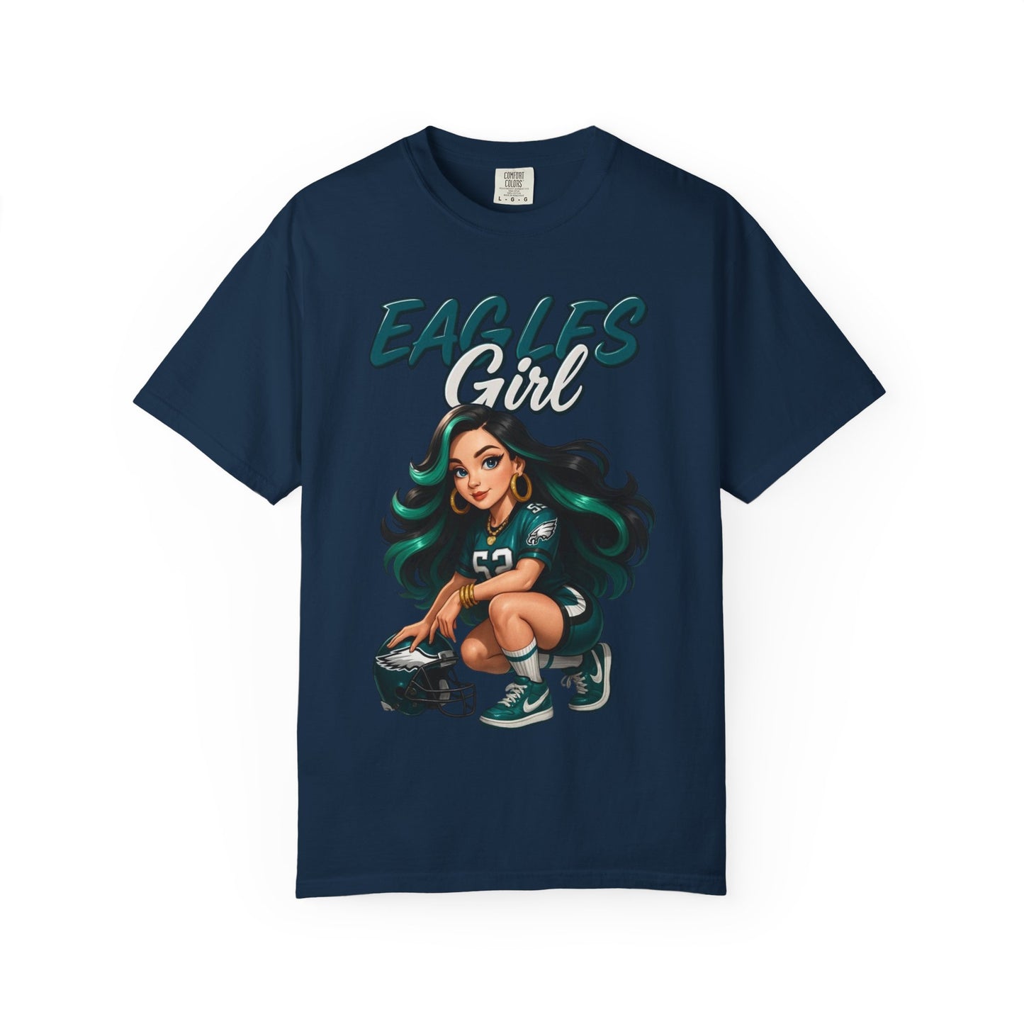 Eagles Girl T-shirt | Football Fan Illustration, Team Spirit Tee
