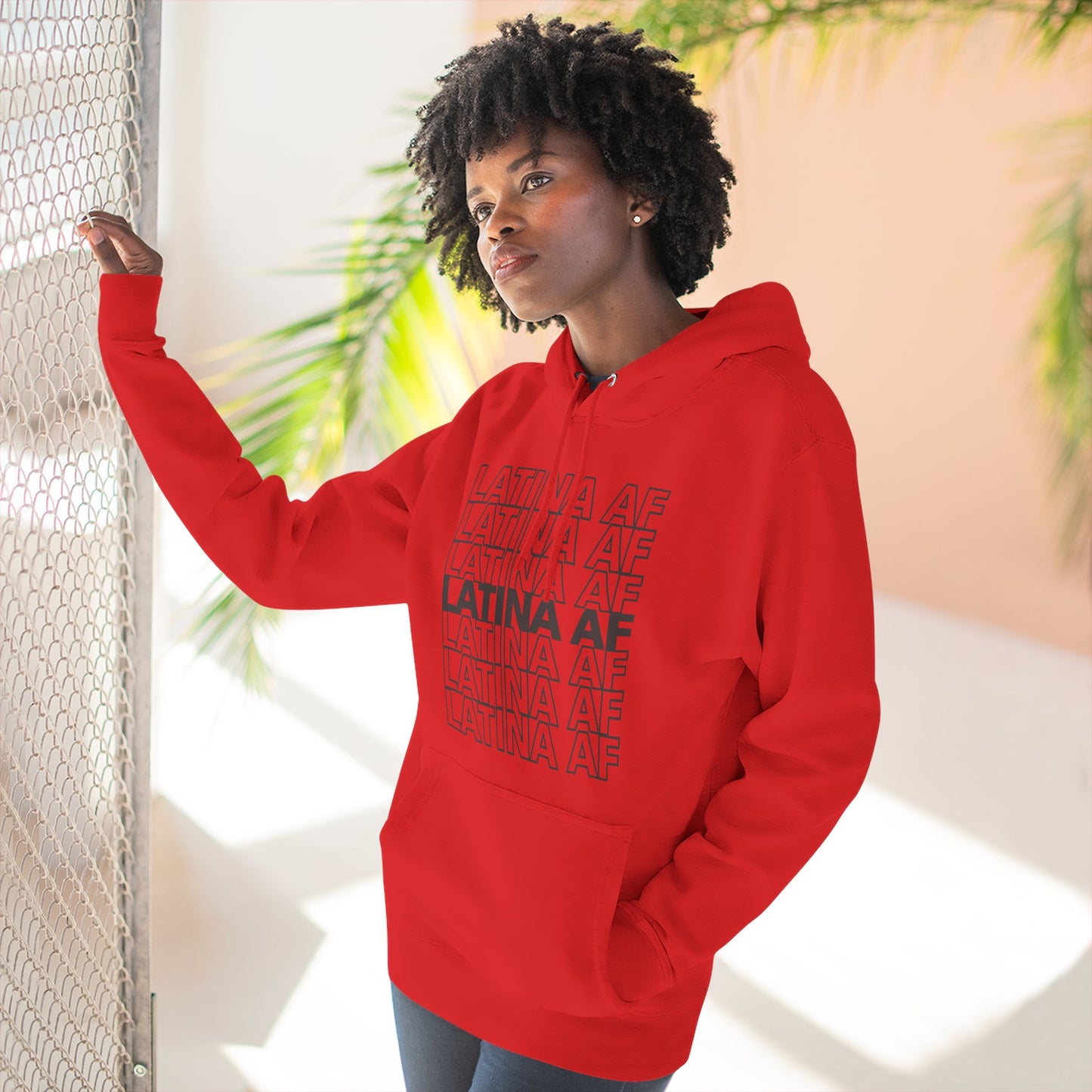 LATINA AF Typography Hoodie | Embroidered Chest Option