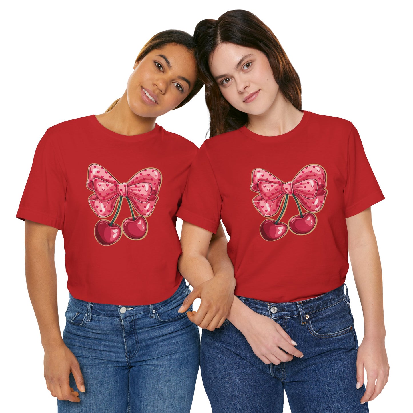Cherry Bow Tee — Cute Pink Cherry Graphic T-Shirt