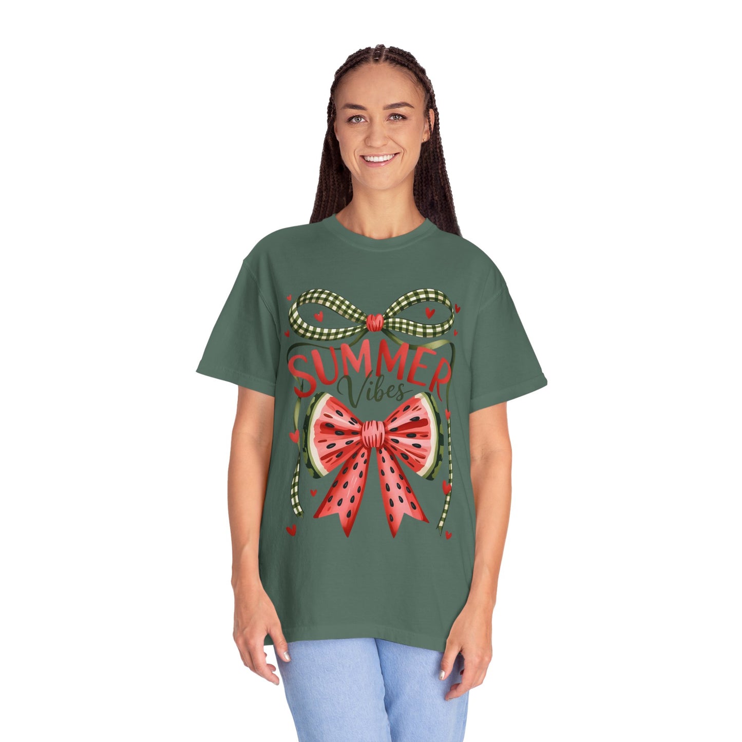 Summer Vibes T-Shirt — Watermelon Bow Graphic Tee