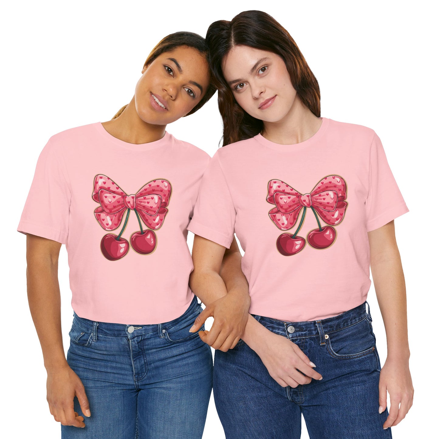 Cherry Bow Tee — Cute Pink Cherry Graphic T-Shirt