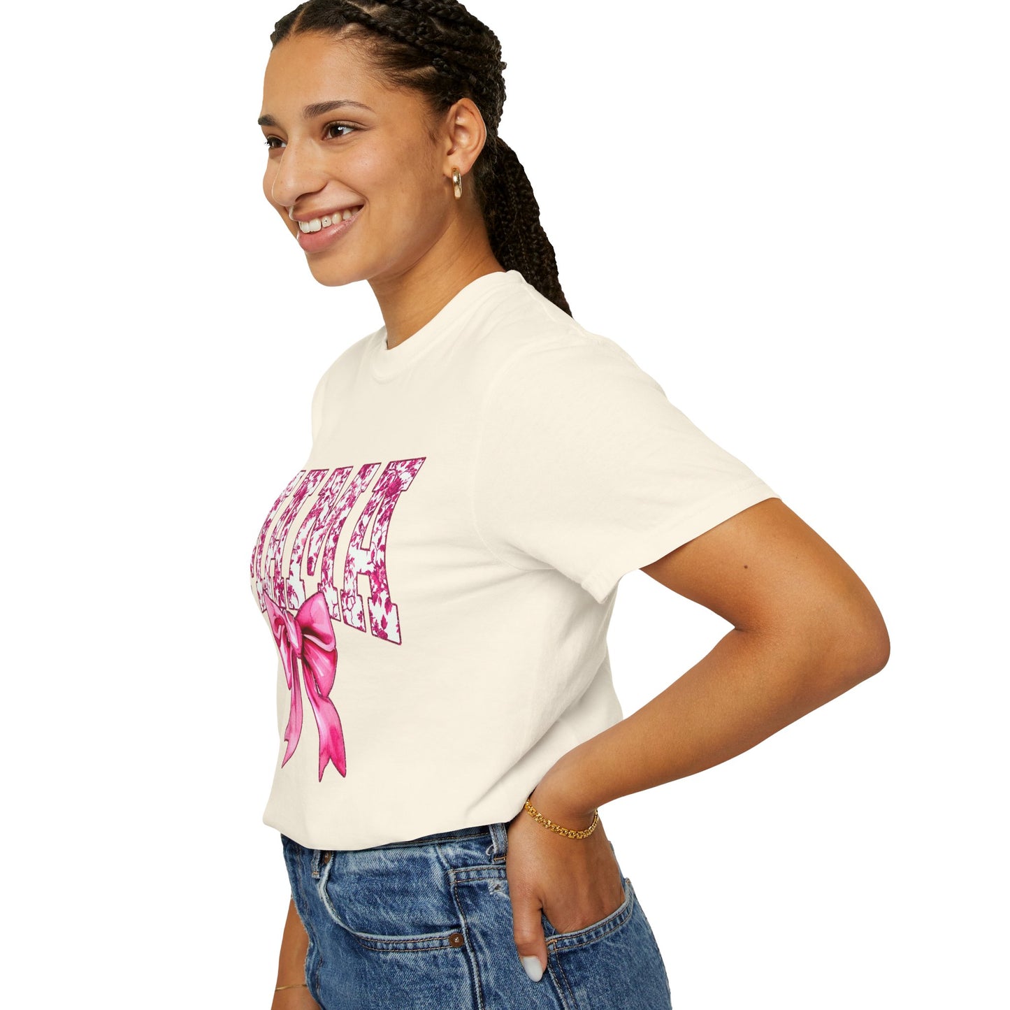 Mama Floral Bow T-Shirt — Mother's Day Pink Ribbon Tee