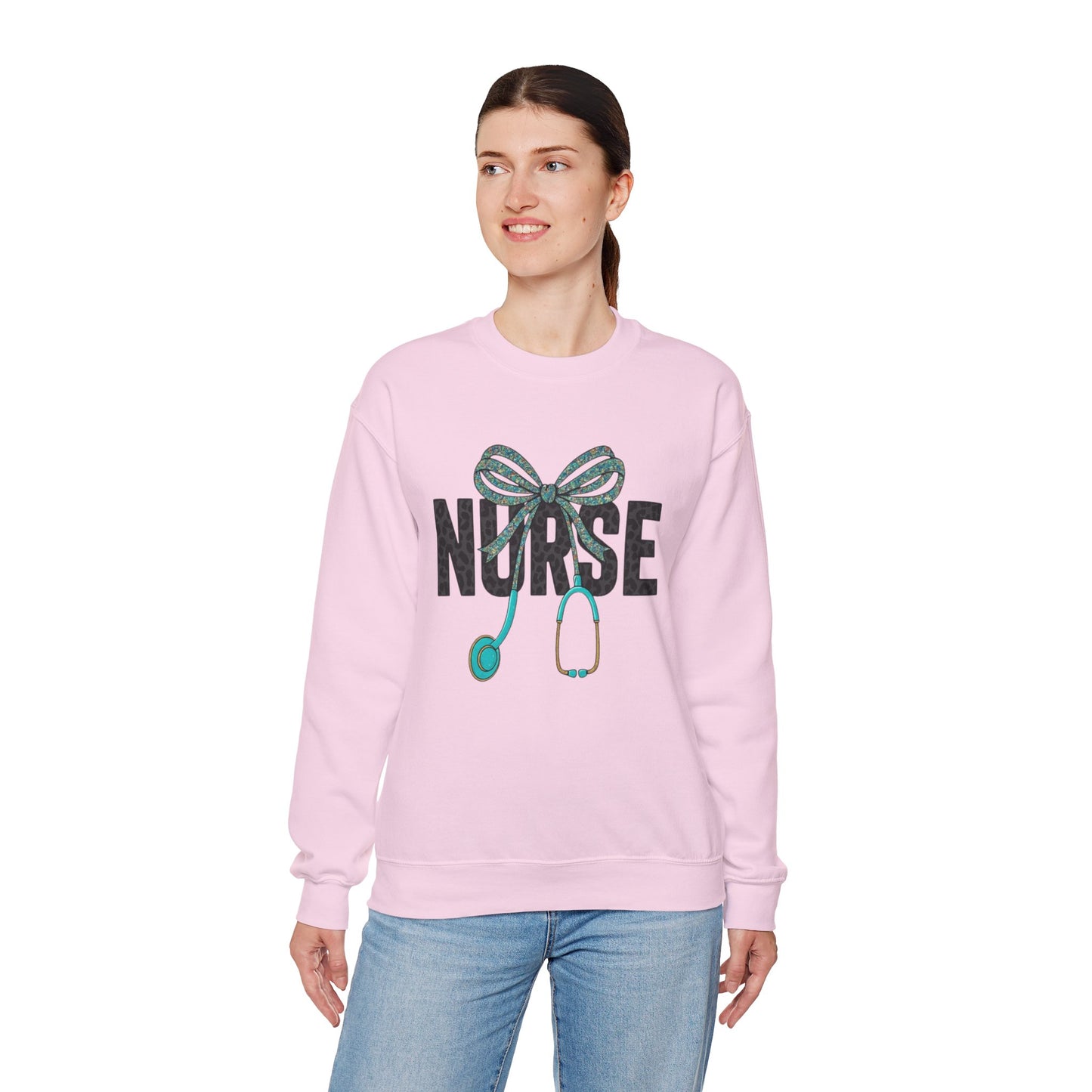 Nurse Stethoscope Bow Crewneck Sweatshirt – Cute Nurse Gift