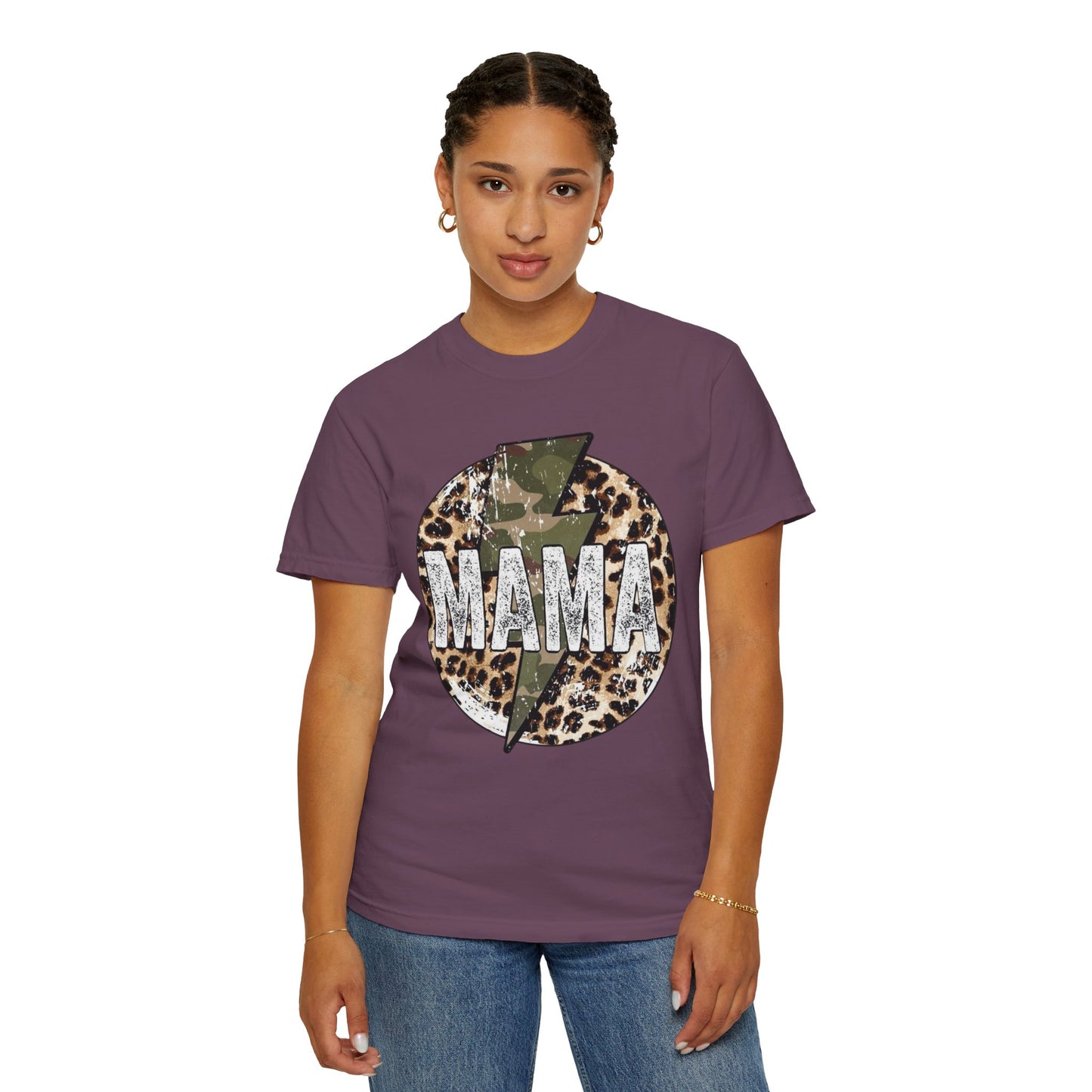 Leopard & Camo Lightning MAMA T-shirt | Mama Graphic Tee