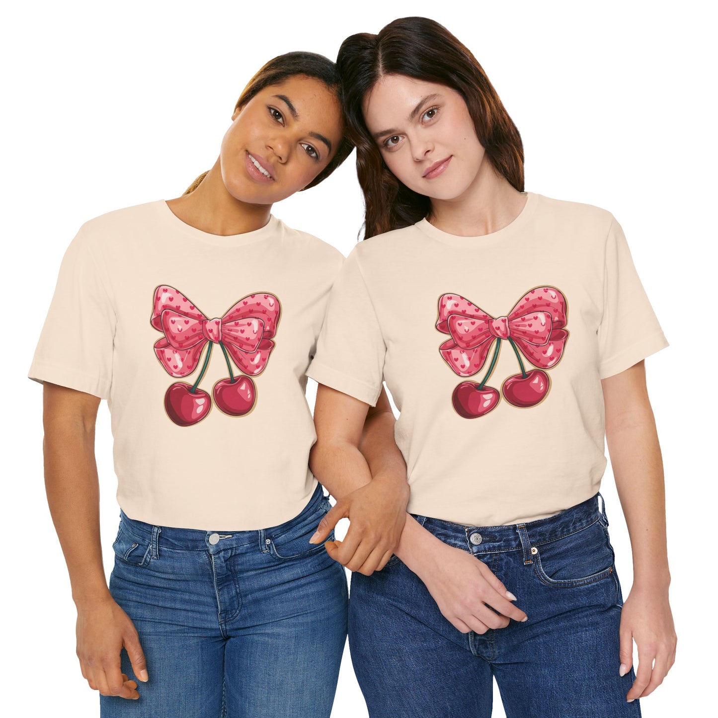 Cherry Bow Tee — Cute Pink Cherry Graphic T-Shirt