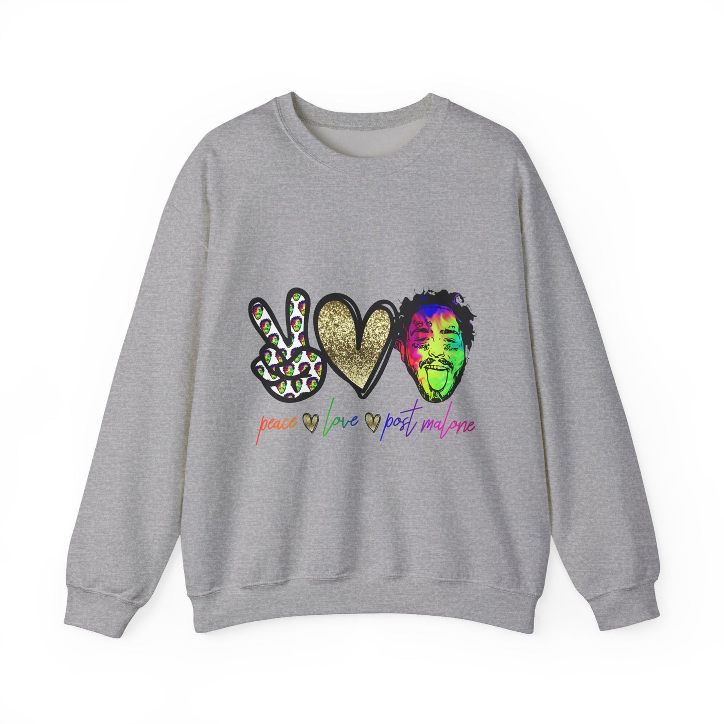 Leopard Peace Sign with Gold Heart crewneck sweatshirt | peace  love
