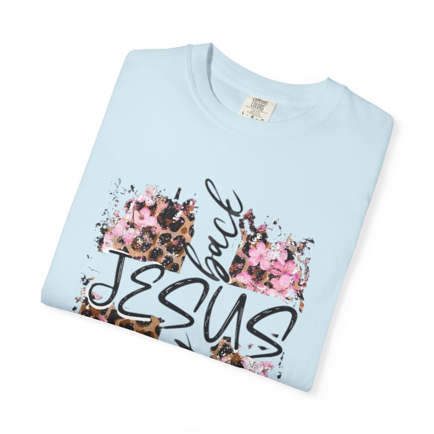 Jesus Has My Back T-Shirt | Leopard Floral Cross Christian Faith Tee