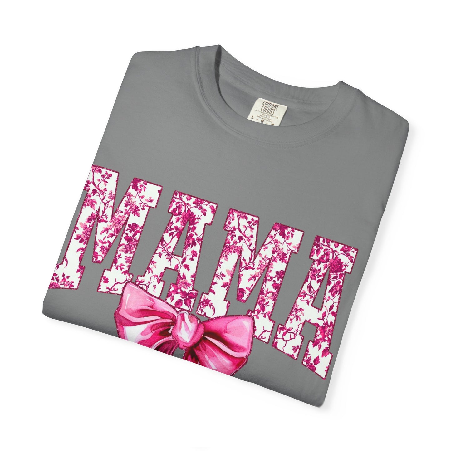 Mama Floral Bow T-Shirt — Mother's Day Pink Ribbon Tee