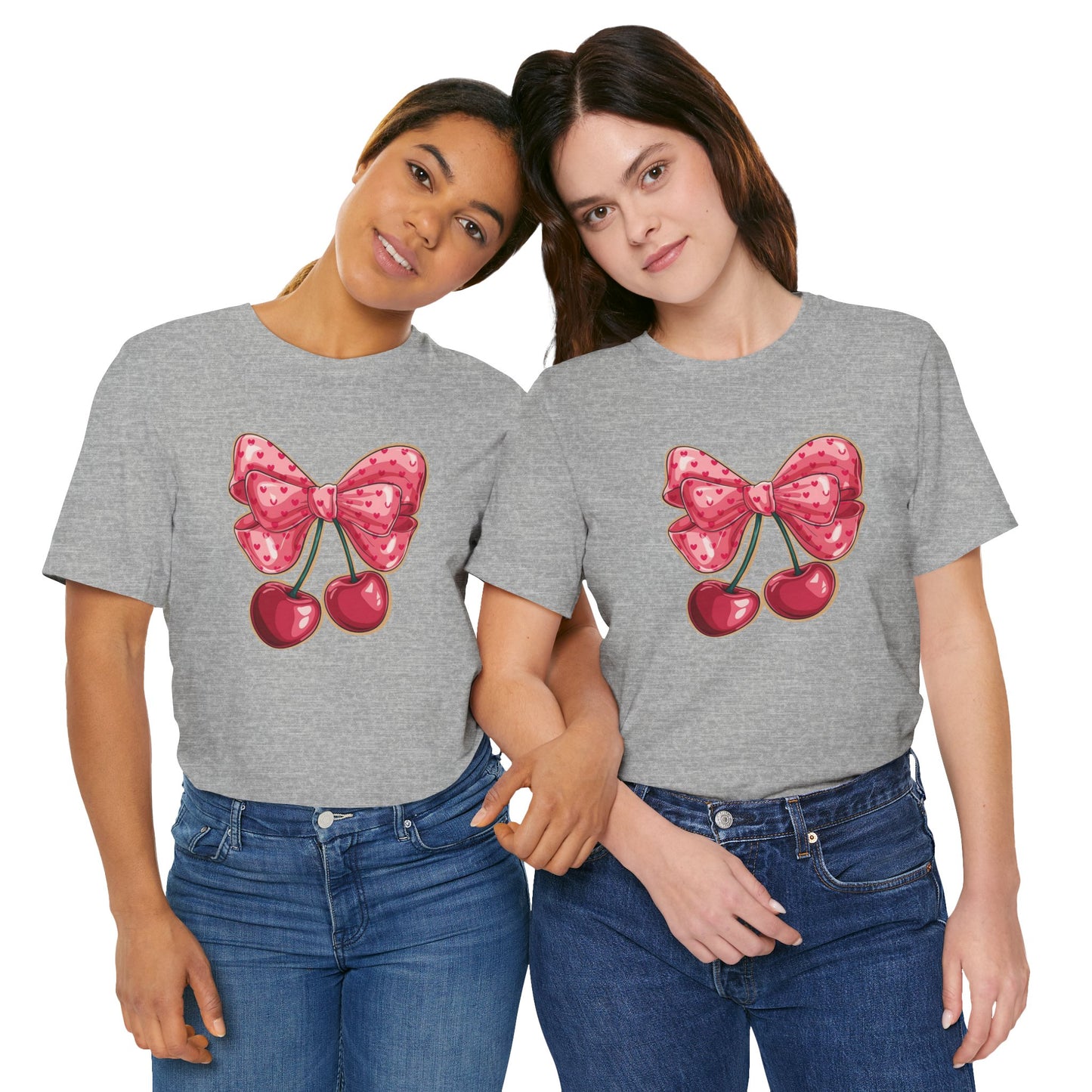 Cherry Bow Tee — Cute Pink Cherry Graphic T-Shirt