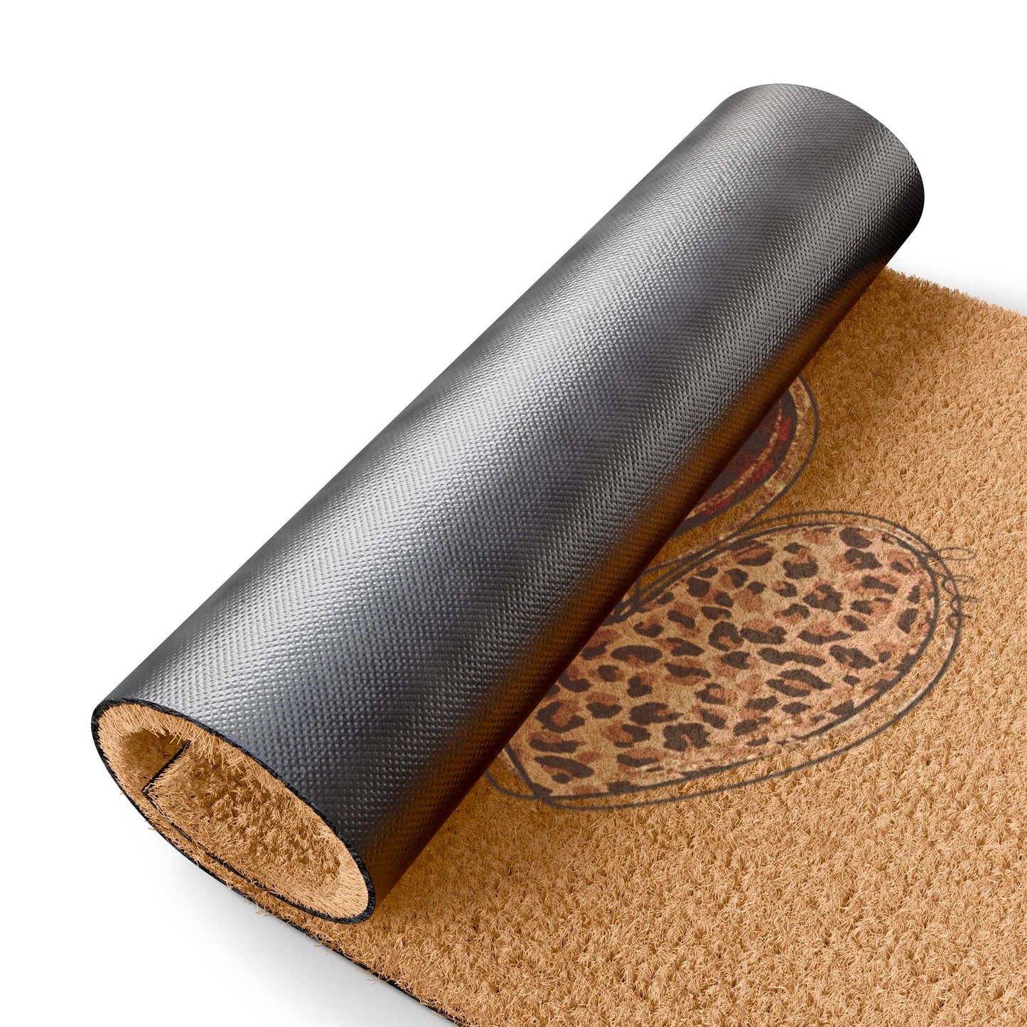 Heart Patch Doormat — Buffalo Plaid & Leopard Print Welcome Rug