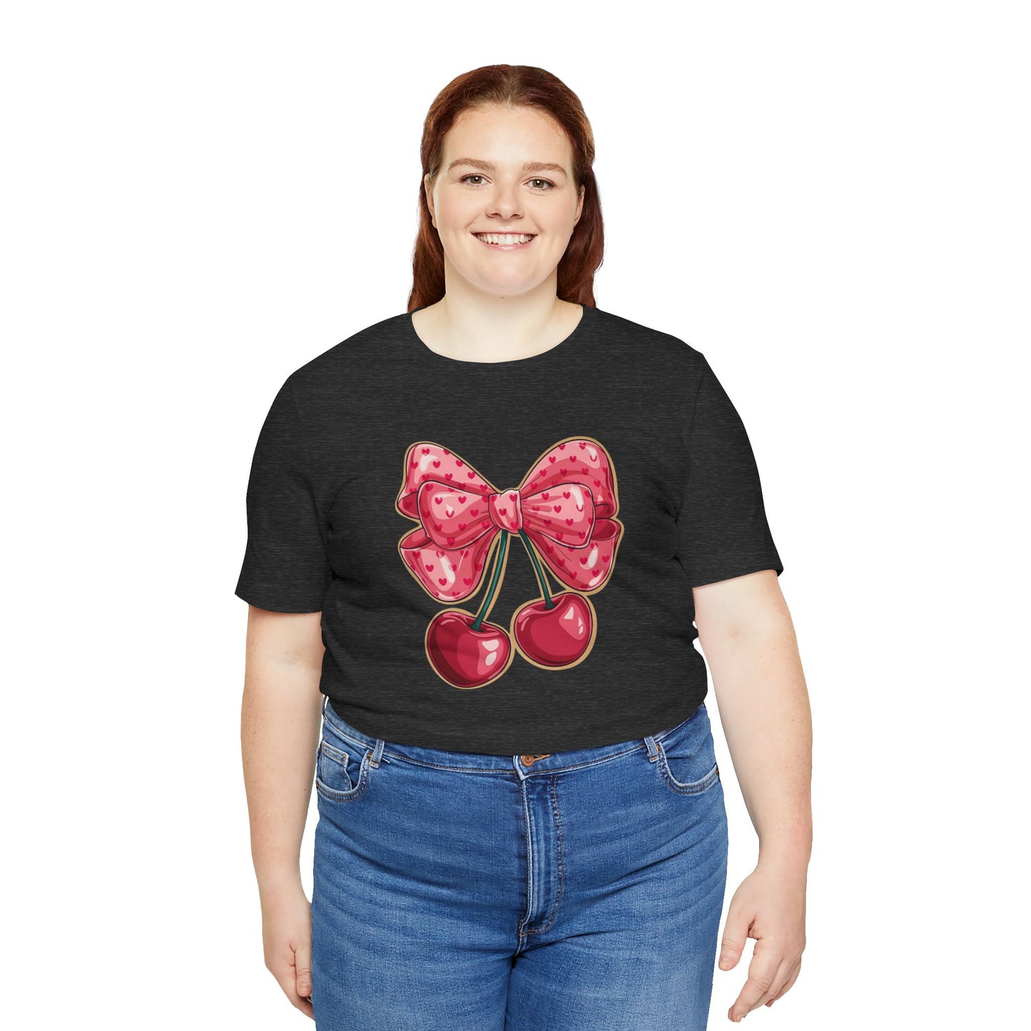Cherry Bow Tee — Cute Pink Cherry Graphic T-Shirt
