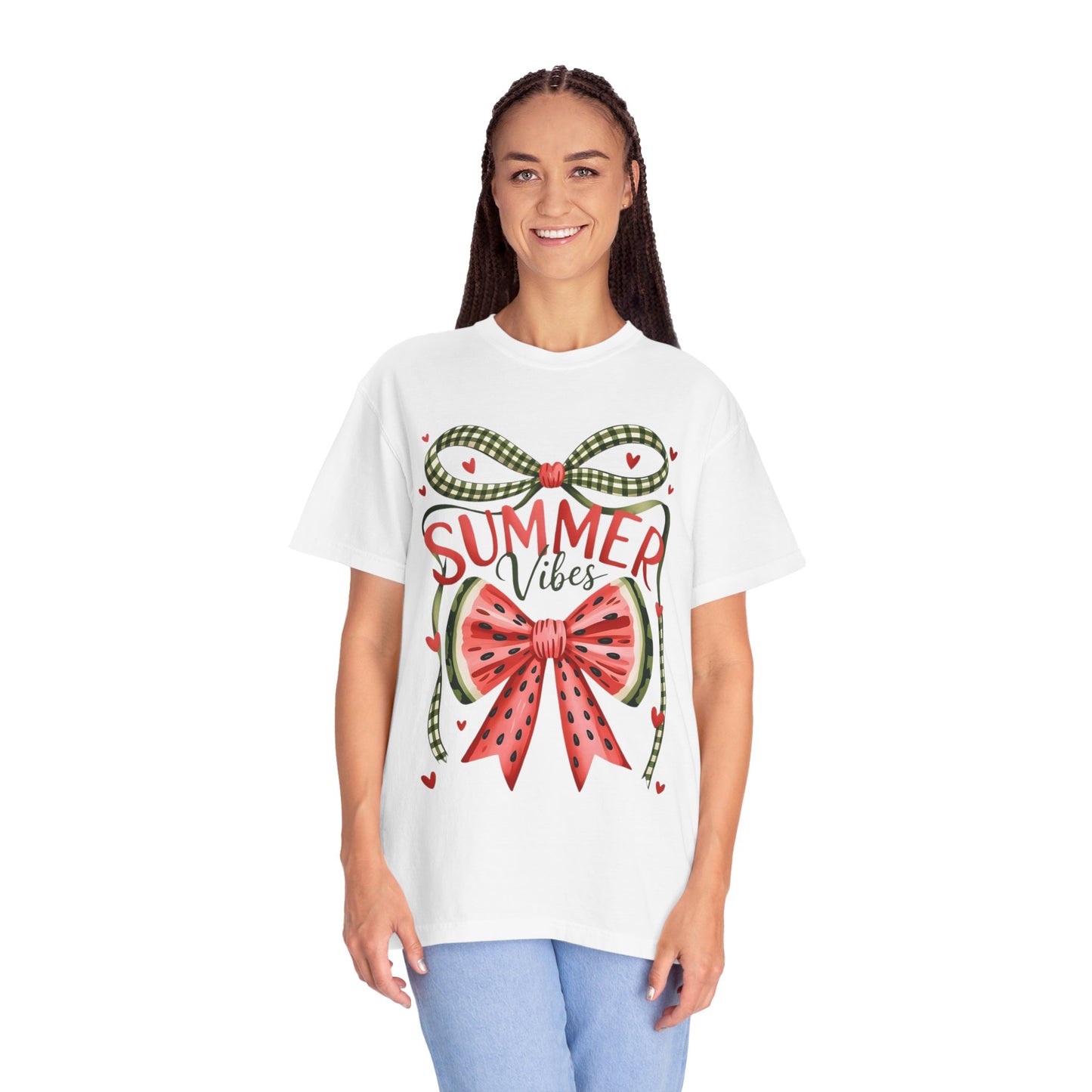Summer Vibes T-Shirt — Watermelon Bow Graphic Tee