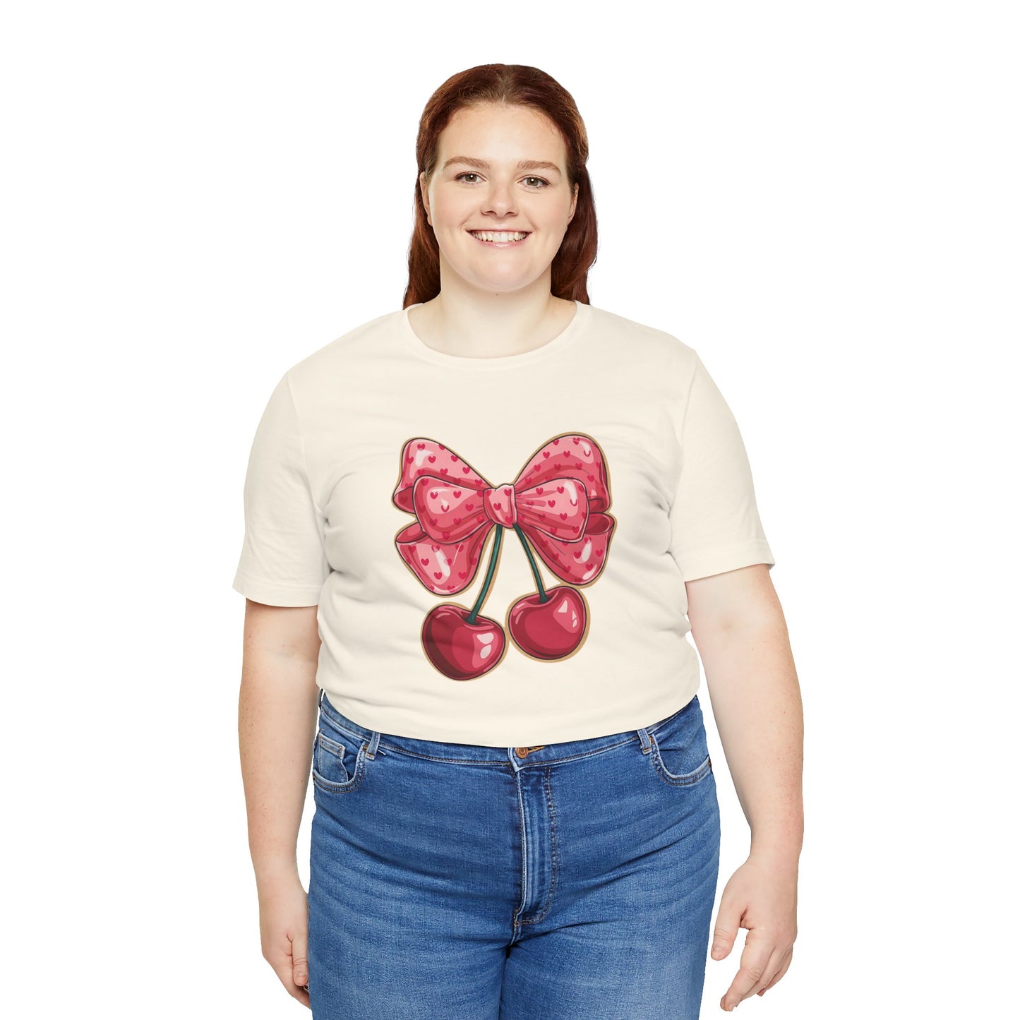 Cherry Bow Tee — Cute Pink Cherry Graphic T-Shirt