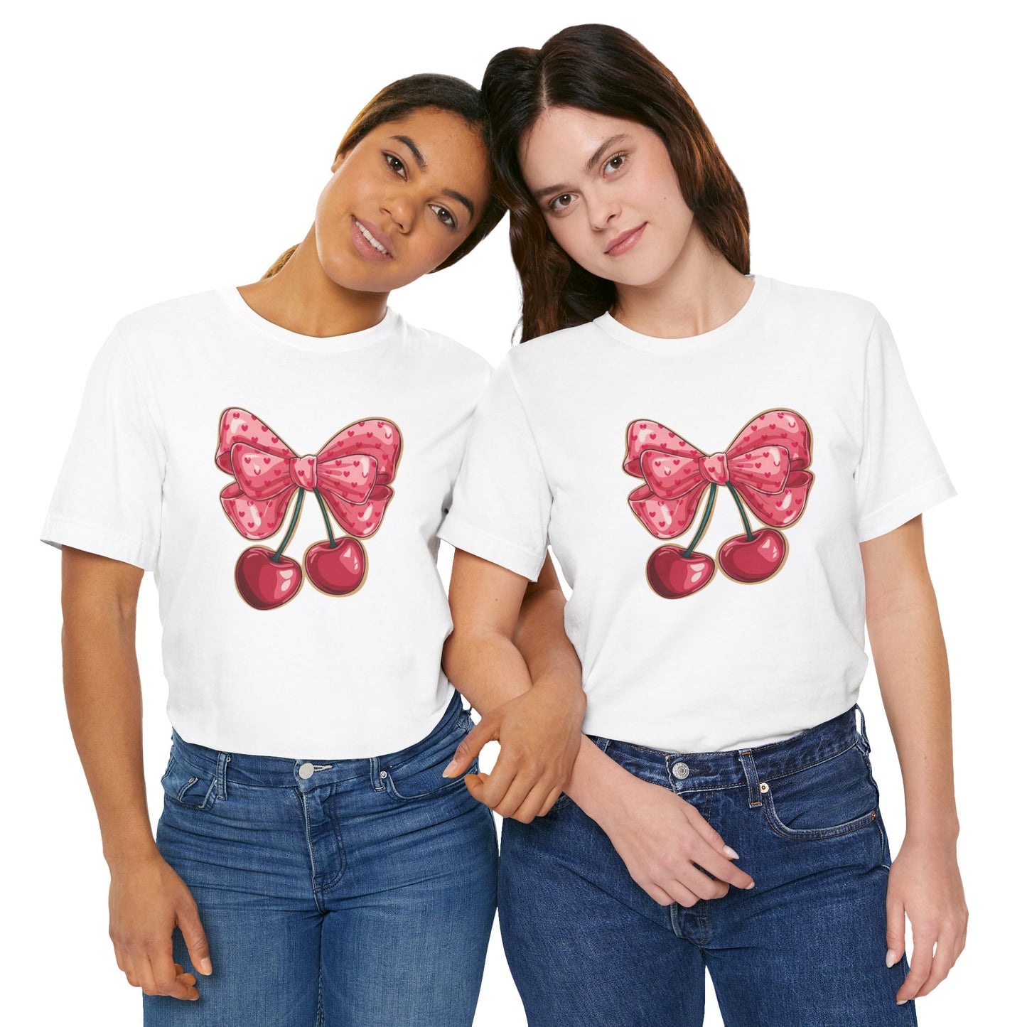 Cherry Bow Tee — Cute Pink Cherry Graphic T-Shirt