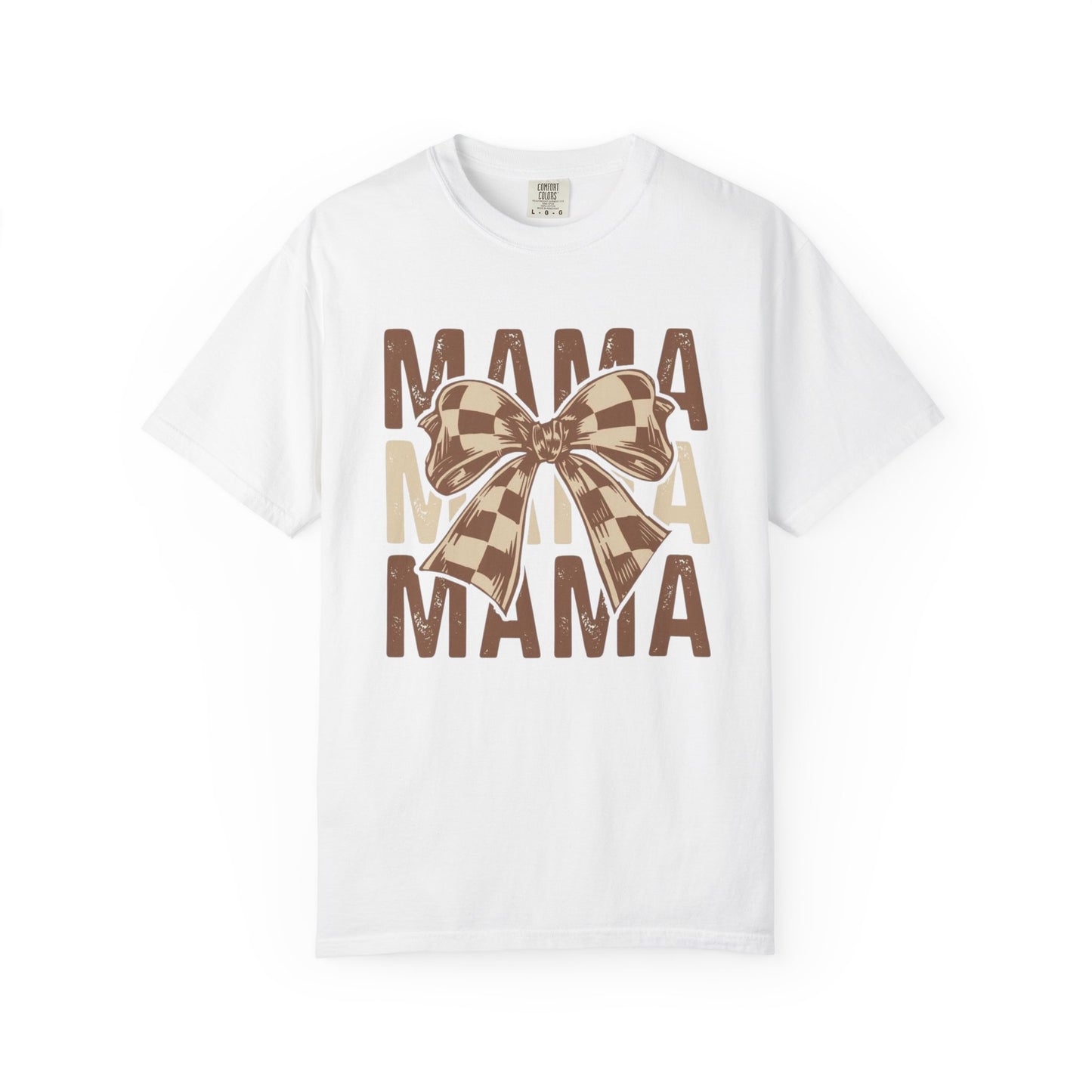 Mama Graphic T-Shirt — Plaid Bow Mom Tee (Mama Print)