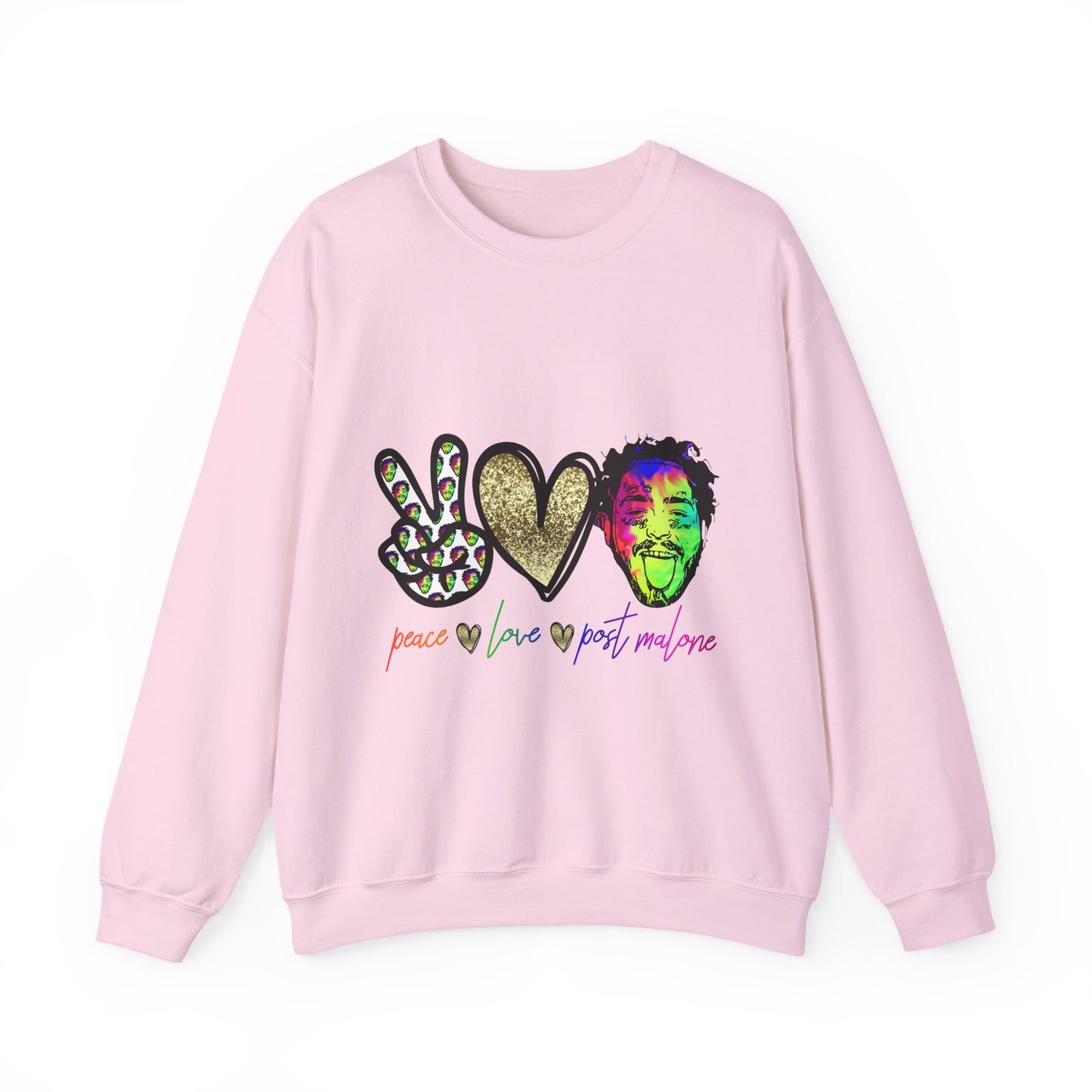 Leopard Peace Sign with Gold Heart crewneck sweatshirt | peace  love