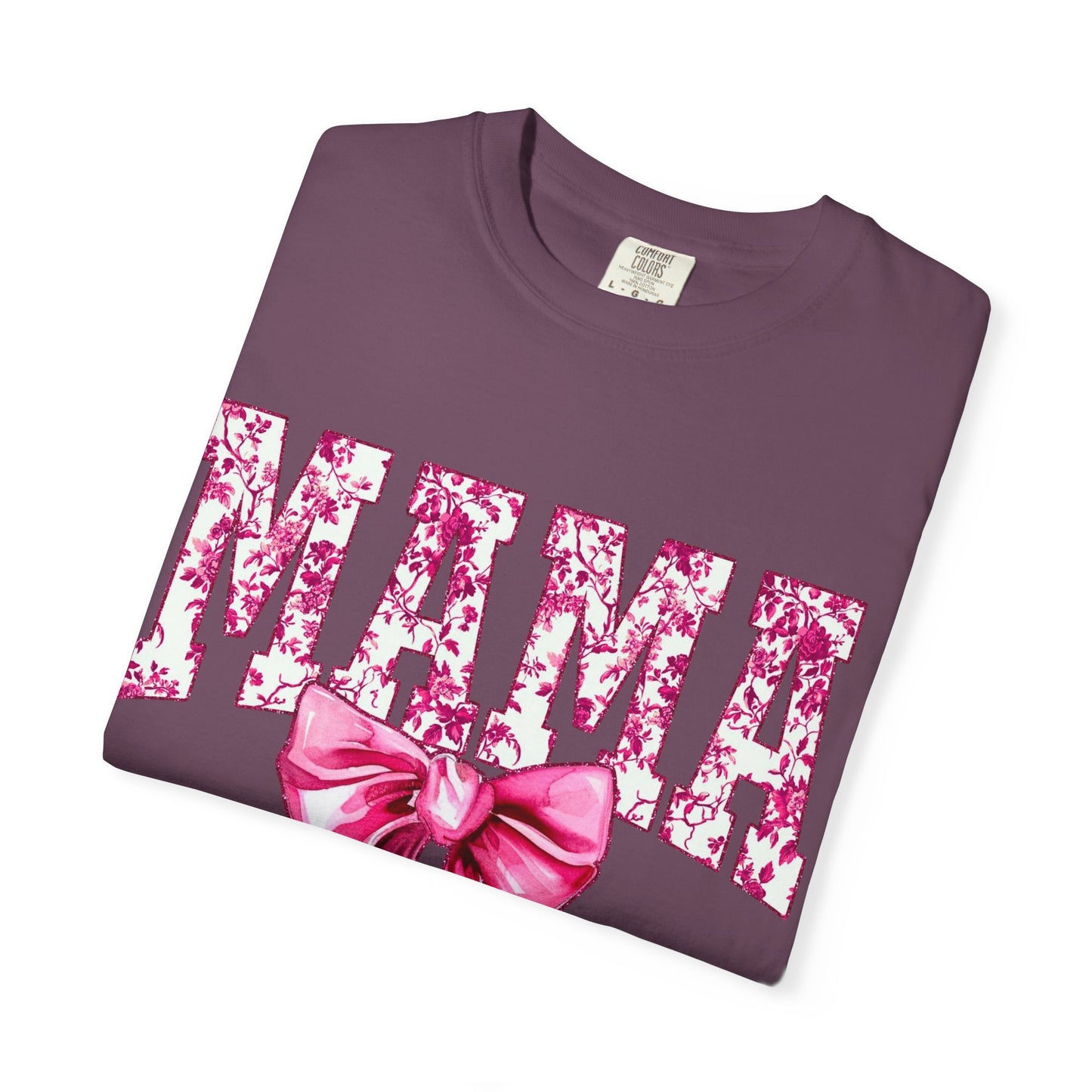 Mama Floral Bow T-Shirt — Mother's Day Pink Ribbon Tee