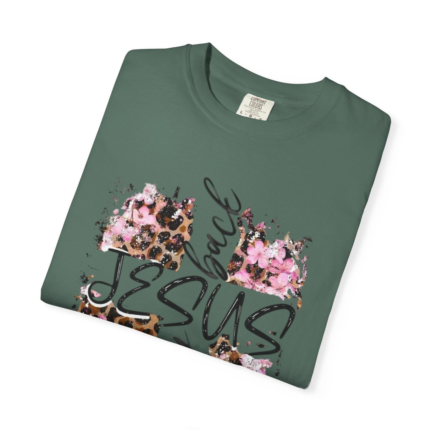 Jesus Has My Back T-Shirt | Leopard Floral Cross Christian Faith Tee