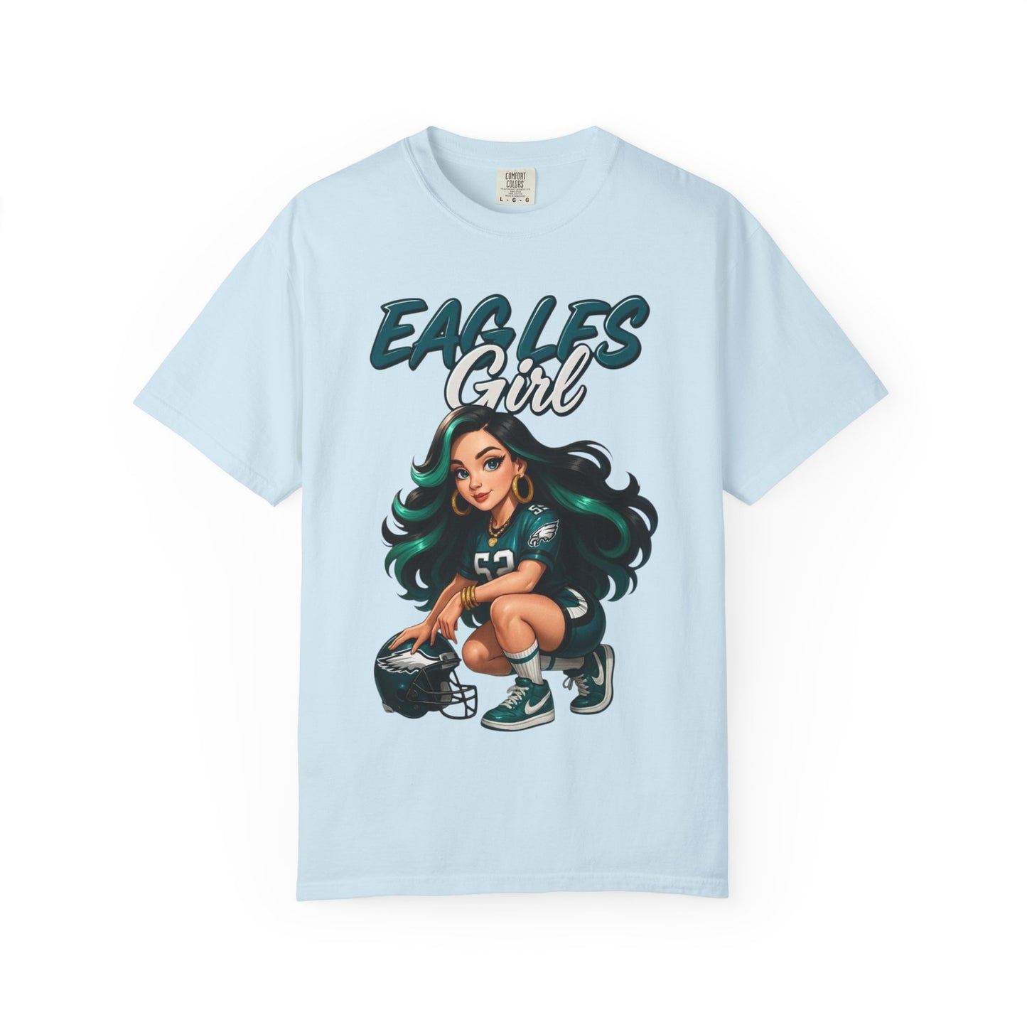 Eagles Girl T-shirt | Football Fan Illustration, Team Spirit Tee