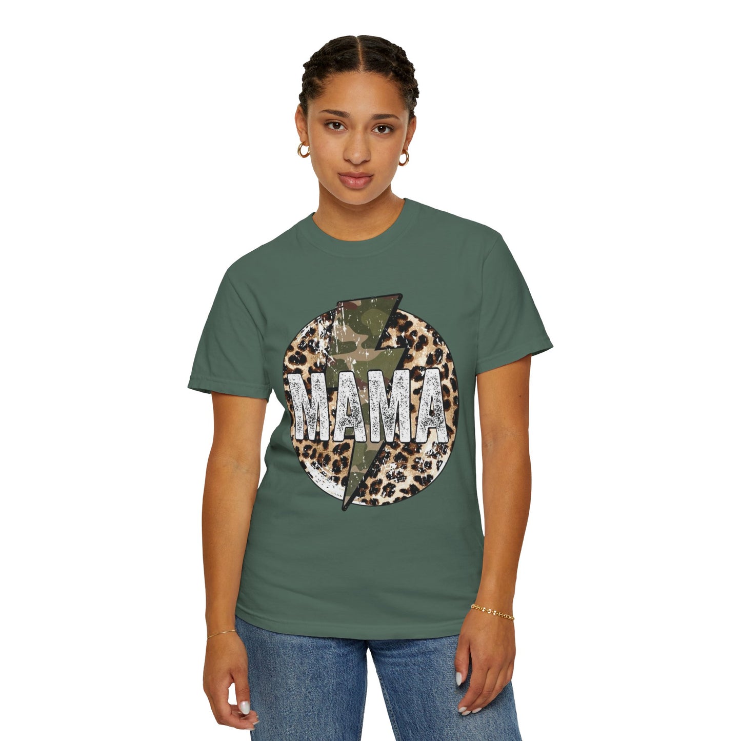 Leopard & Camo Lightning MAMA T-shirt | Mama Graphic Tee