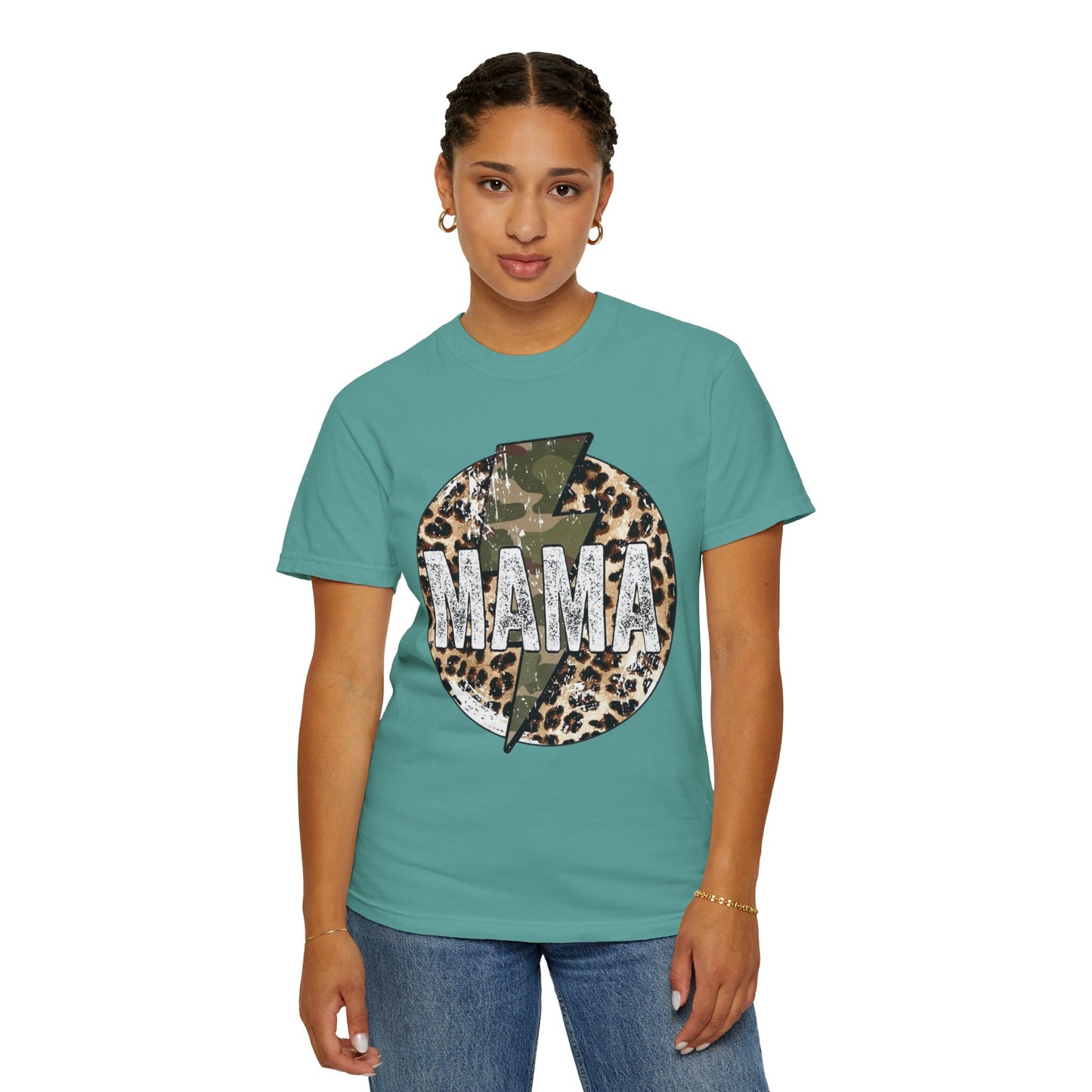 Leopard & Camo Lightning MAMA T-shirt | Mama Graphic Tee