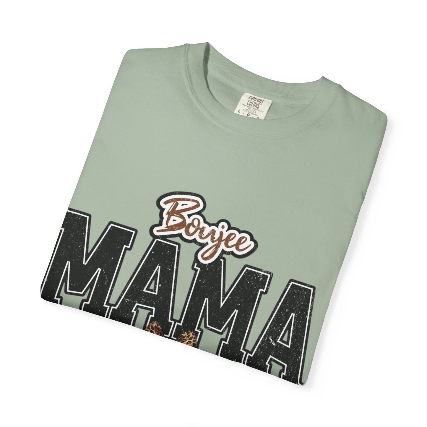 Boujee MAMA varsity letters with leopard bow T-Shirt | Mama shirt