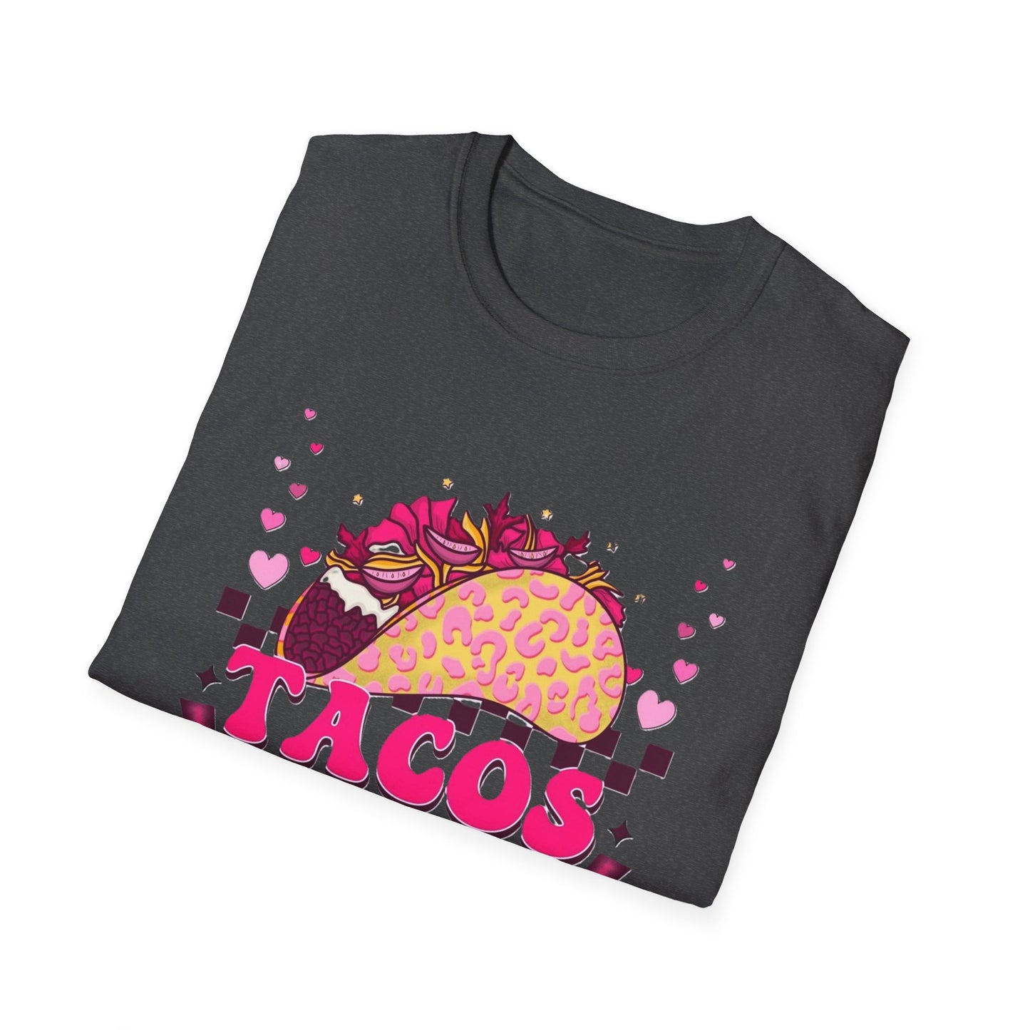 T-Shirt — "Tacos Before Vatos" Cute Pink Taco Graphic Tee
